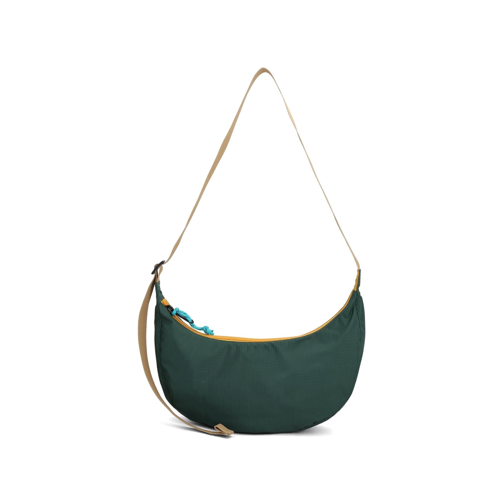 Topo Designs Moonlight Crossbody Bag in Mustard Forest — back view # color_Mustard Forest