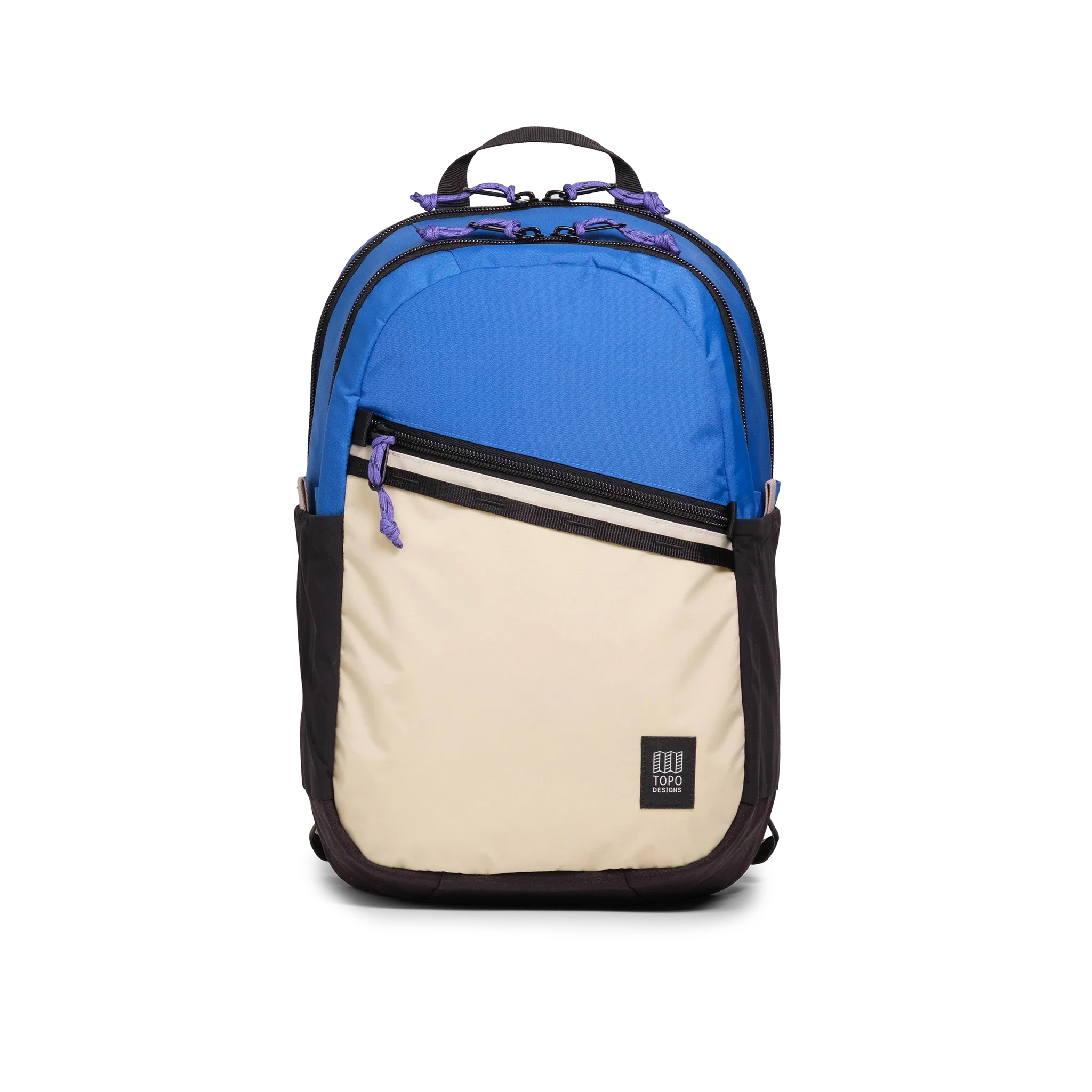 Topo Designs Commuter Backpack in Classic Blue Bone White — front view # color_Classic Blue Bone White