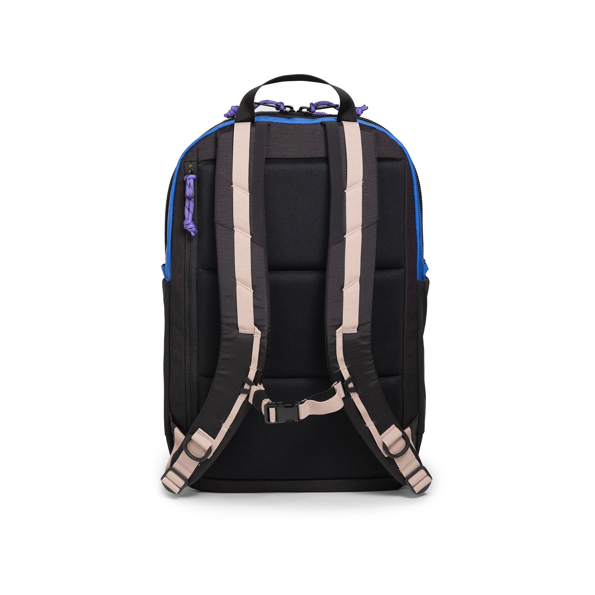 Topo Designs Commuter Backpack in Classic Blue Bone White — back view # color_Classic Blue Bone White