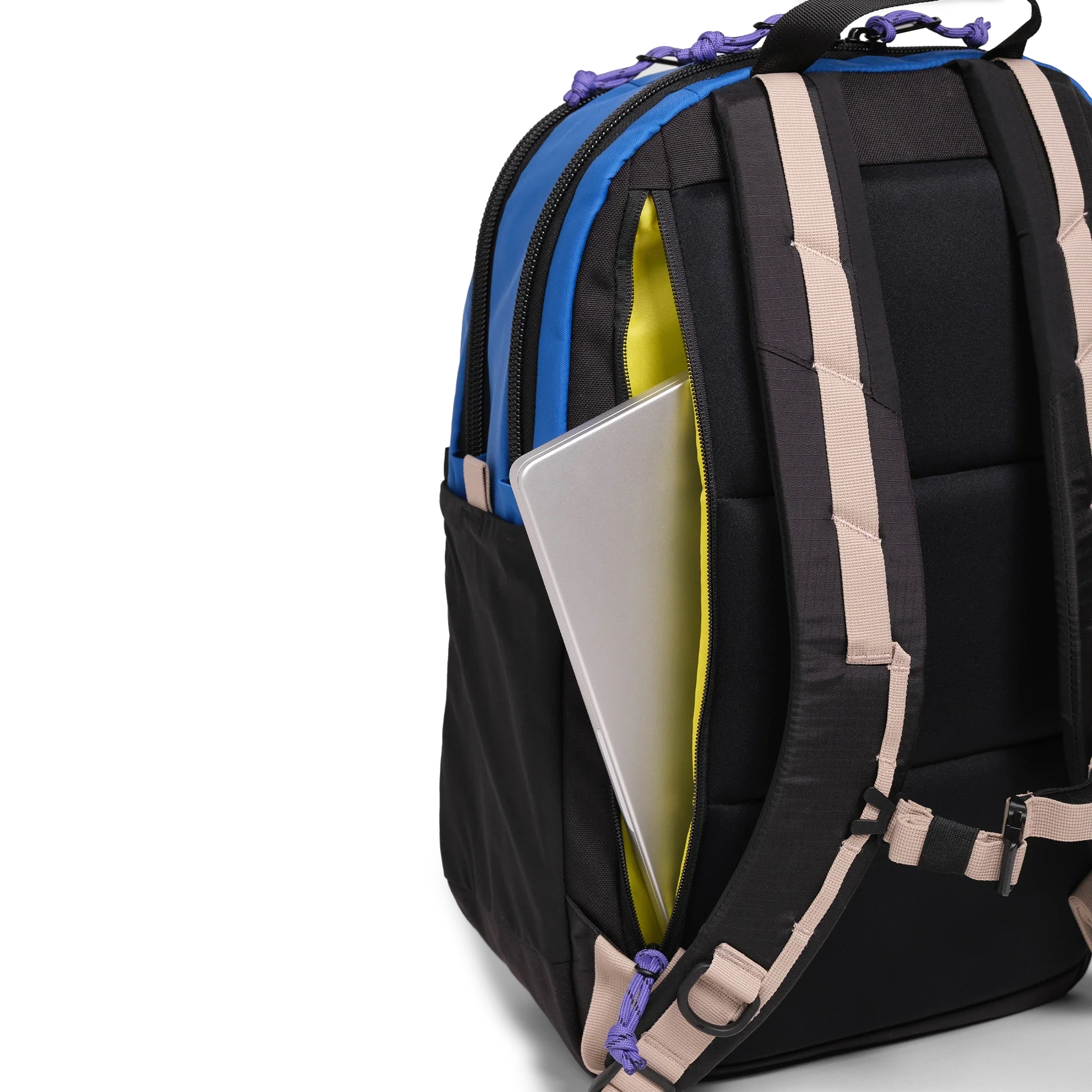 Topo Designs Commuter Backpack in Classic Blue Bone White — detail view # color_Classic Blue Bone White