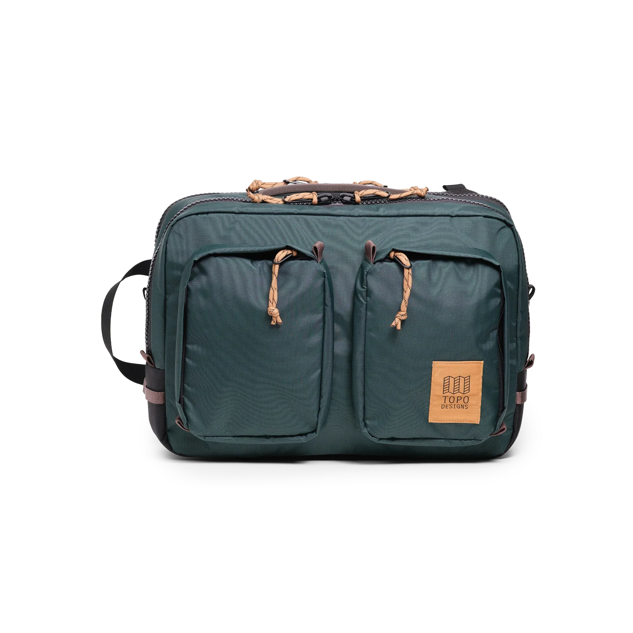 Topo Designs Global Briefcase in Woodland Forest — front view # color_Woodland Forest