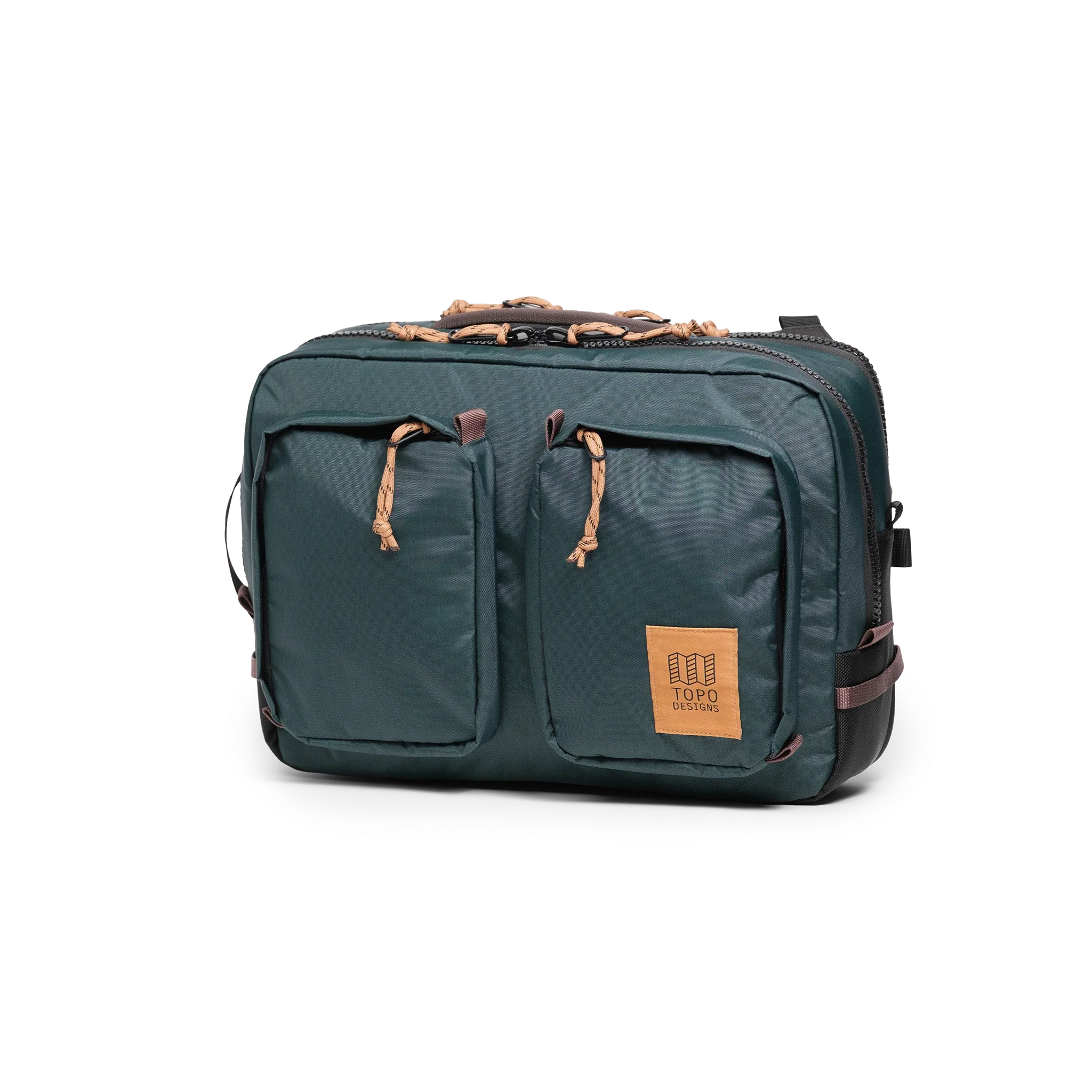 Topo Designs Global Briefcase in Woodland Forest — angle view 2 # color_Woodland Forest