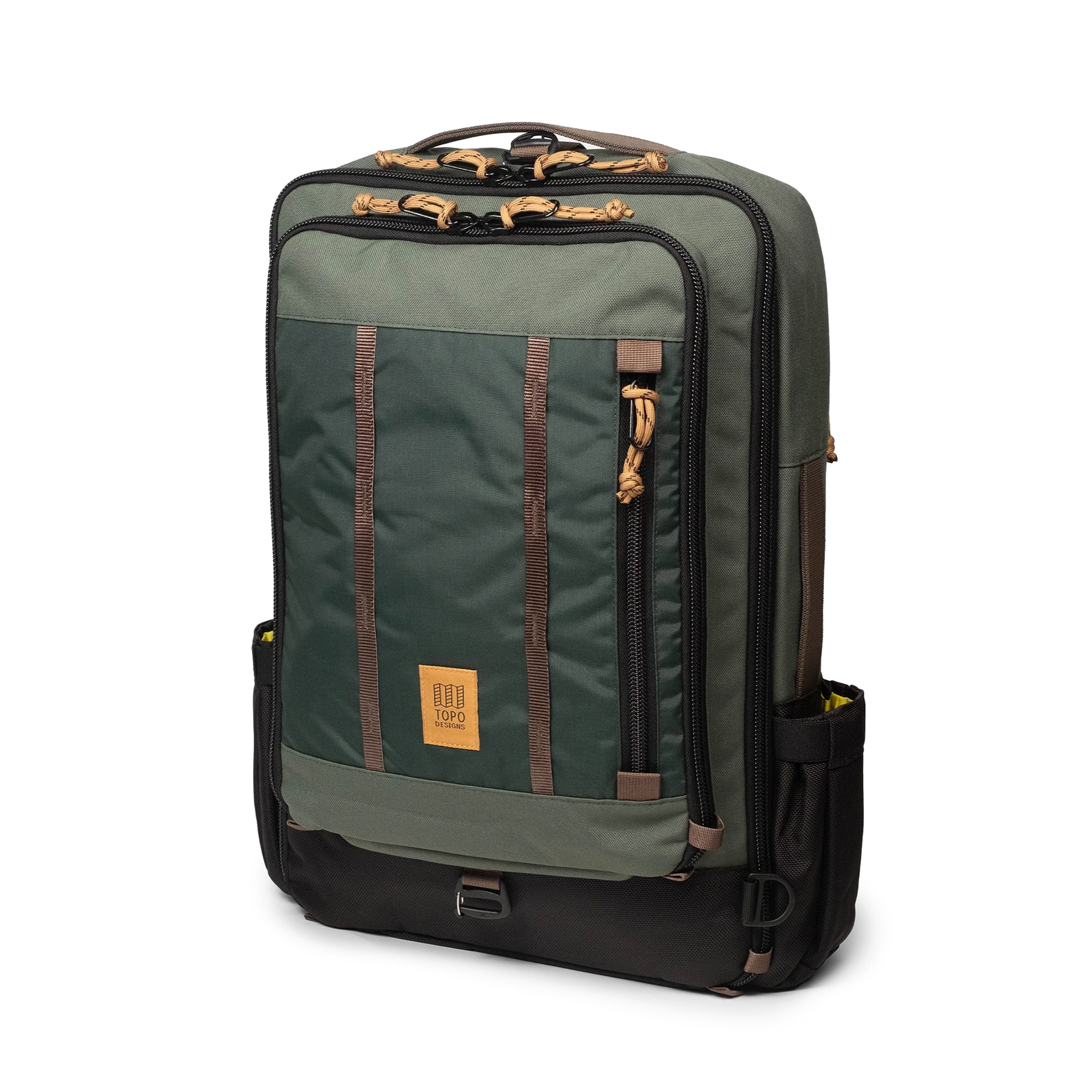 Topo Designs Global Travel Bag 30L in Woodland Forest — angle view 2 # color_Woodland Forest