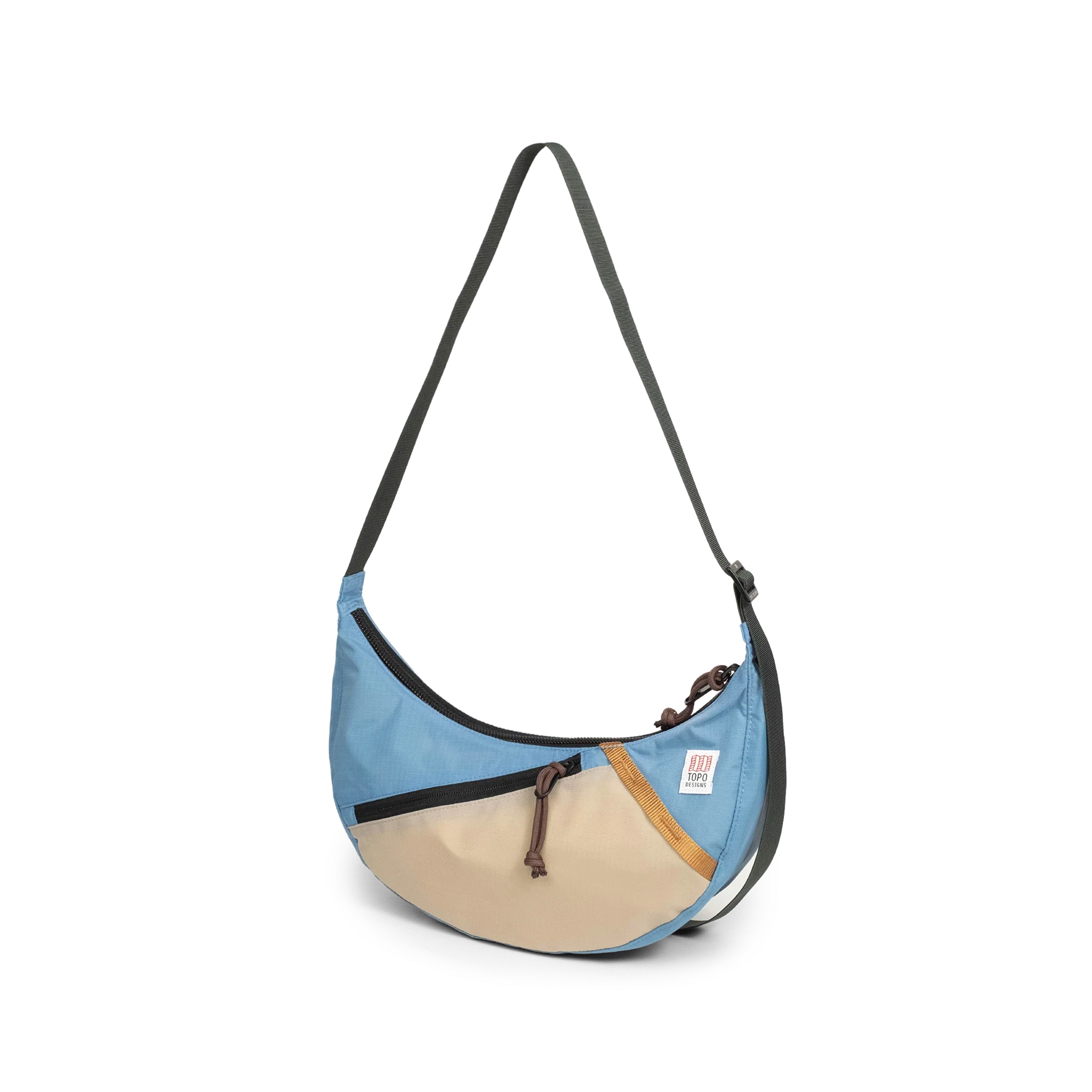 Topo Designs Moonlight Crossbody Bag in River Blue Cobblestone — angle view 2 # color_River Blue Cobblestone