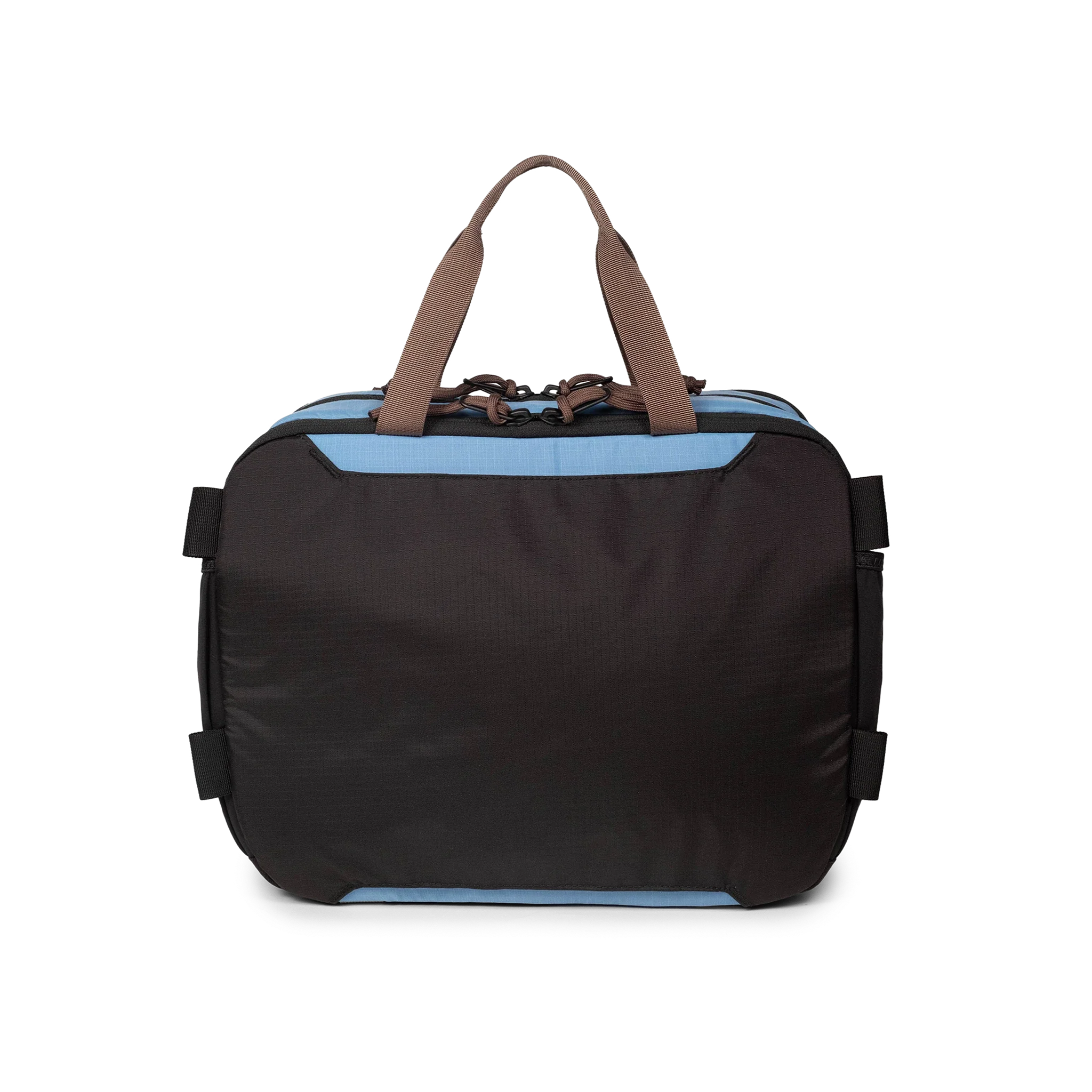 Topo Designs Mountain Cross Bag in River Blue Brown Oak — back view # color_River Blue Brown Oak