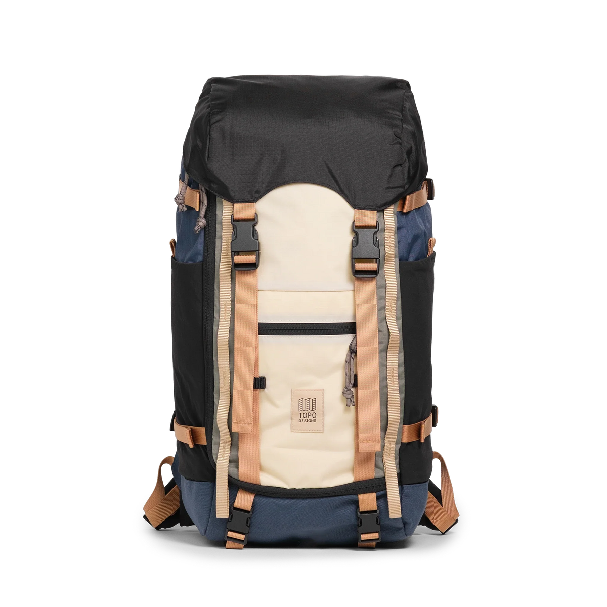 Topo Designs Rover Trail Pack in Bone White Pond Blue — front view # color_Bone White Pond Blue