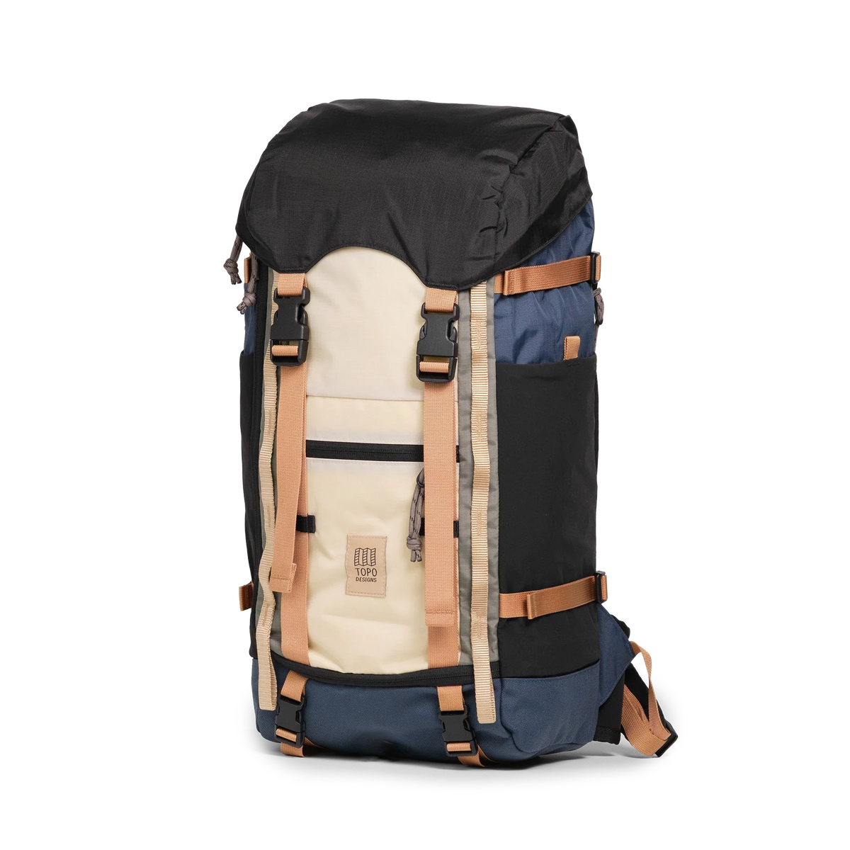 Topo Designs Rover Trail Pack in Bone White Pond Blue — angle view 2 # color_Bone White Pond Blue