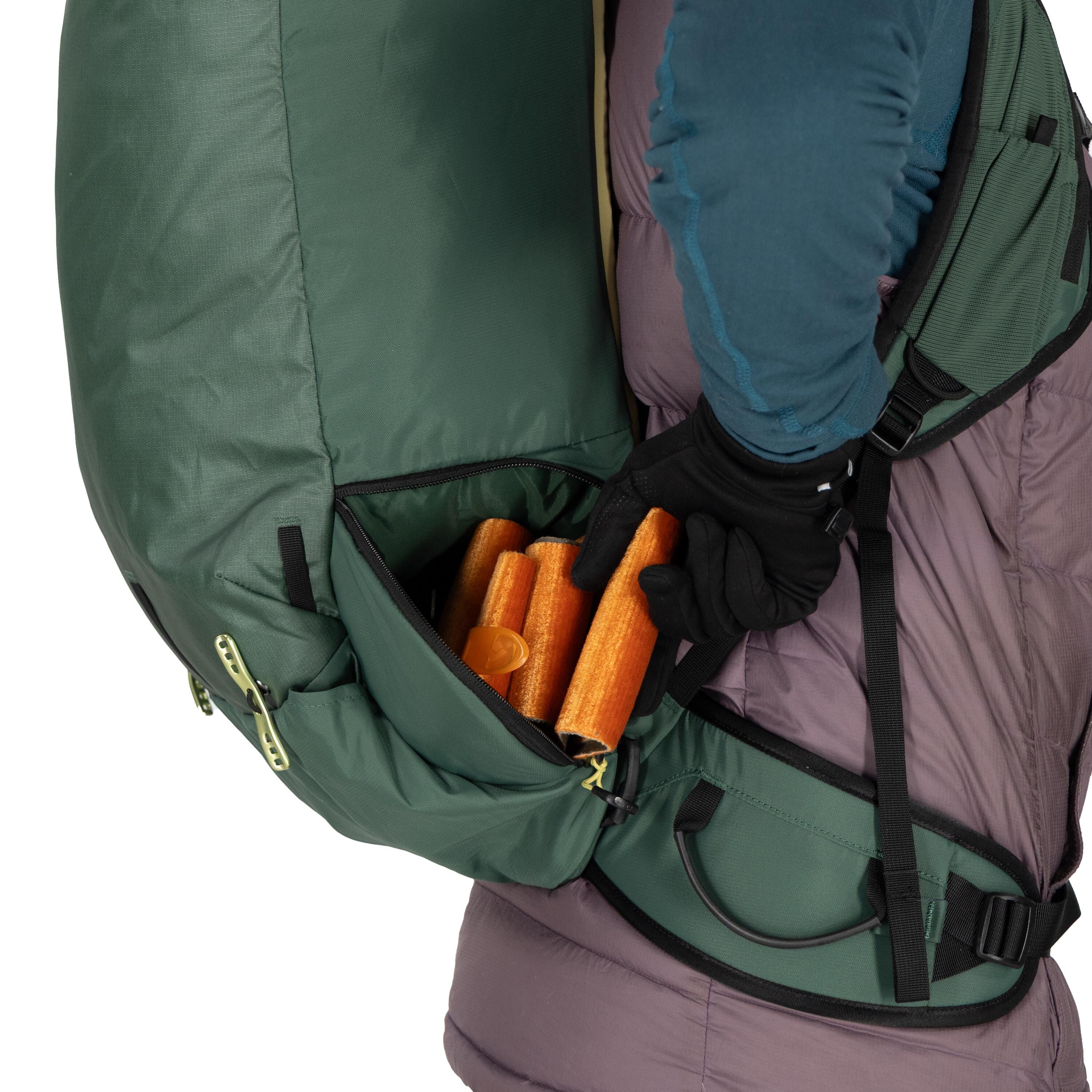 Osprey Firn 28 Ski & Snowboard Backpack 28L in Tundra Green — detail view