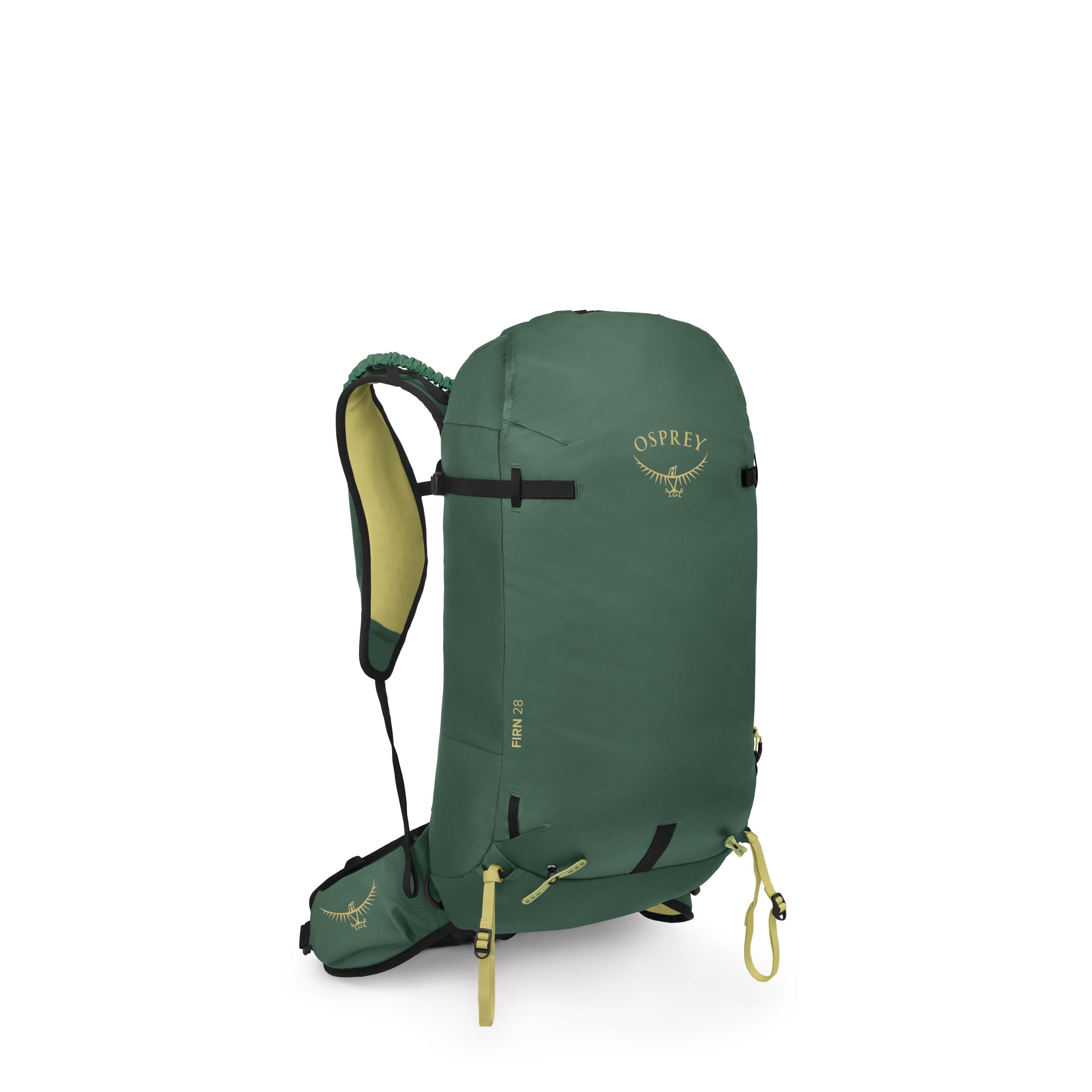 Osprey Firn 28 Ski & Snowboard Backpack 28L in Tundra Green — angle view 2