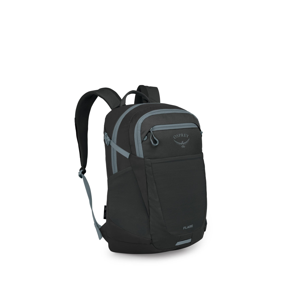 Osprey Flare Laptop Backpack 27L in Black-Shale Grey — front view # color_Black-Shale Grey