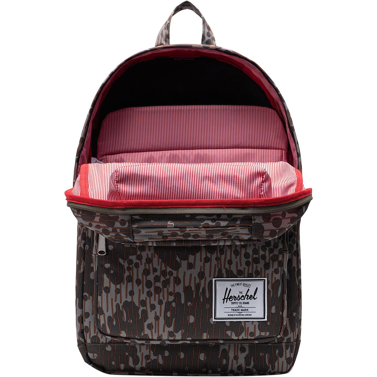 Herschel Pop Quiz Backpack 22L in Green Pea Camo — interior view