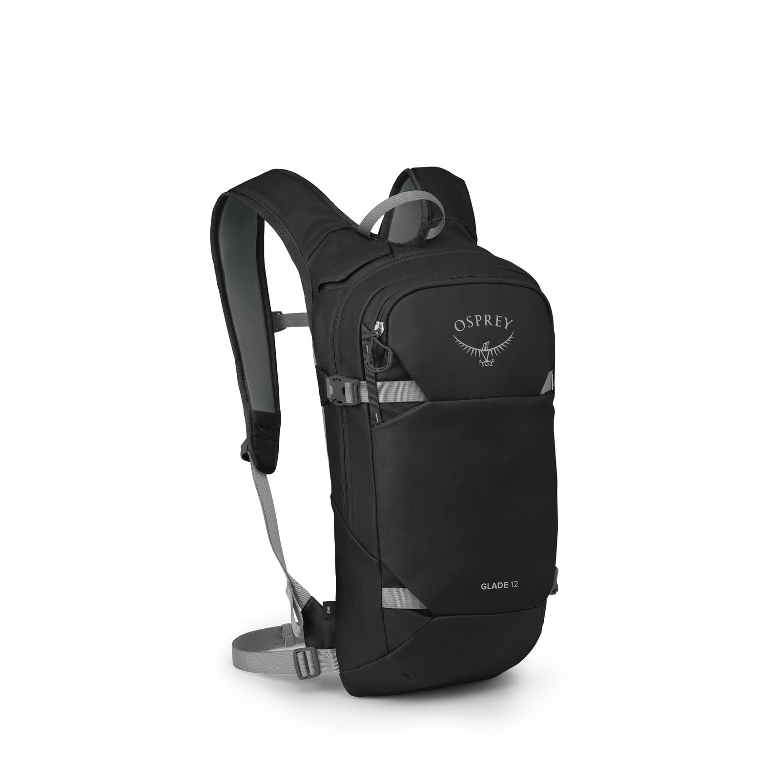 Osprey Glade 12 Ski & Snowboard Hydration Backpack 12L in Black — front view