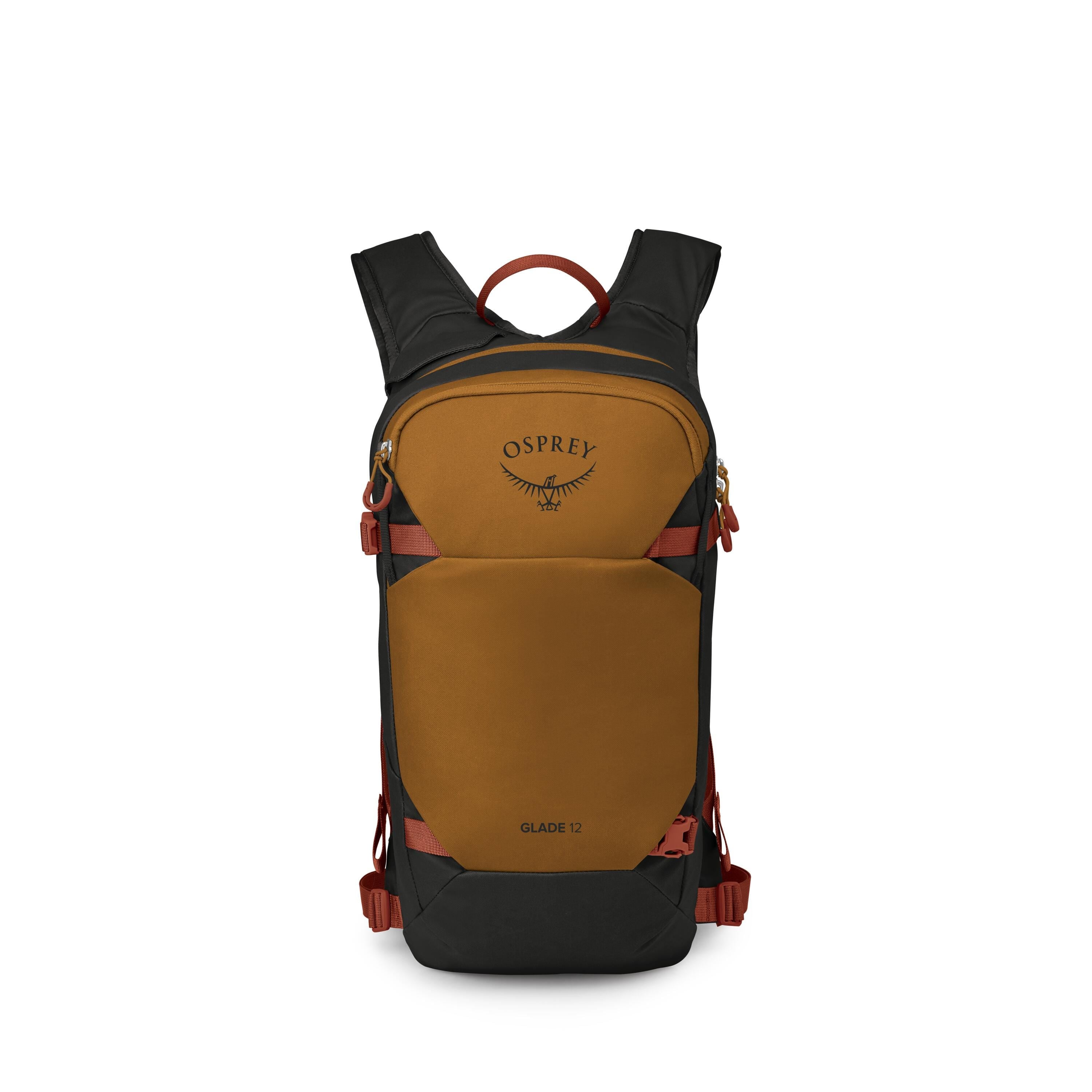 Osprey Glade 12 Ski & Snowboard Hydration Backpack 12L in Barley Brown-Black — front view