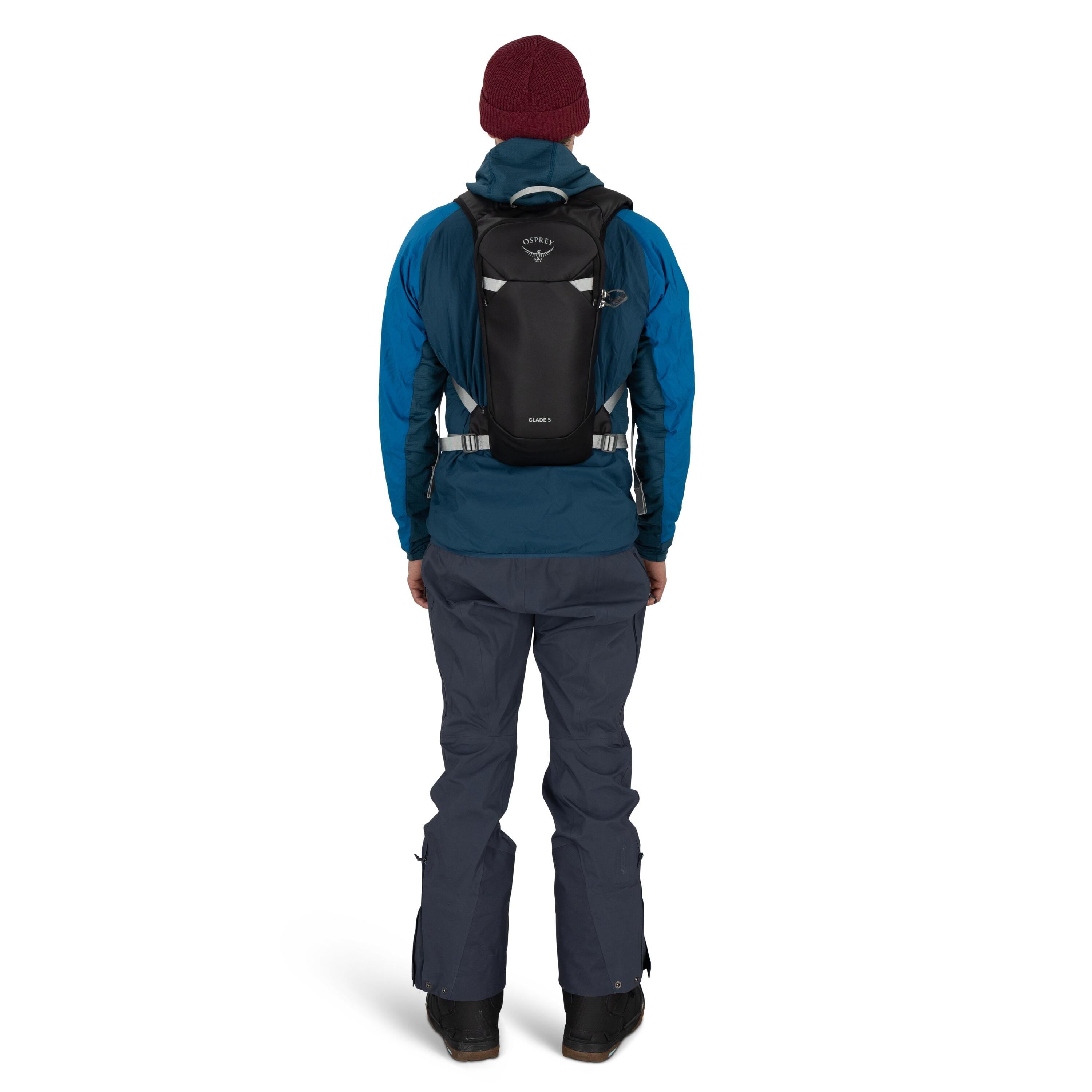 Osprey Glade 5 Ski & Snowboard Hydration Backpack 5L in Black — lifestyle 2