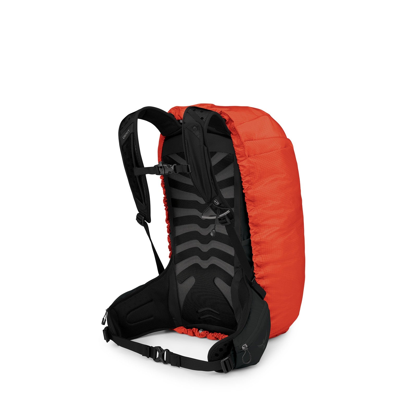 Osprey Hi-Vis Raincover Small in Mars Orange — back view