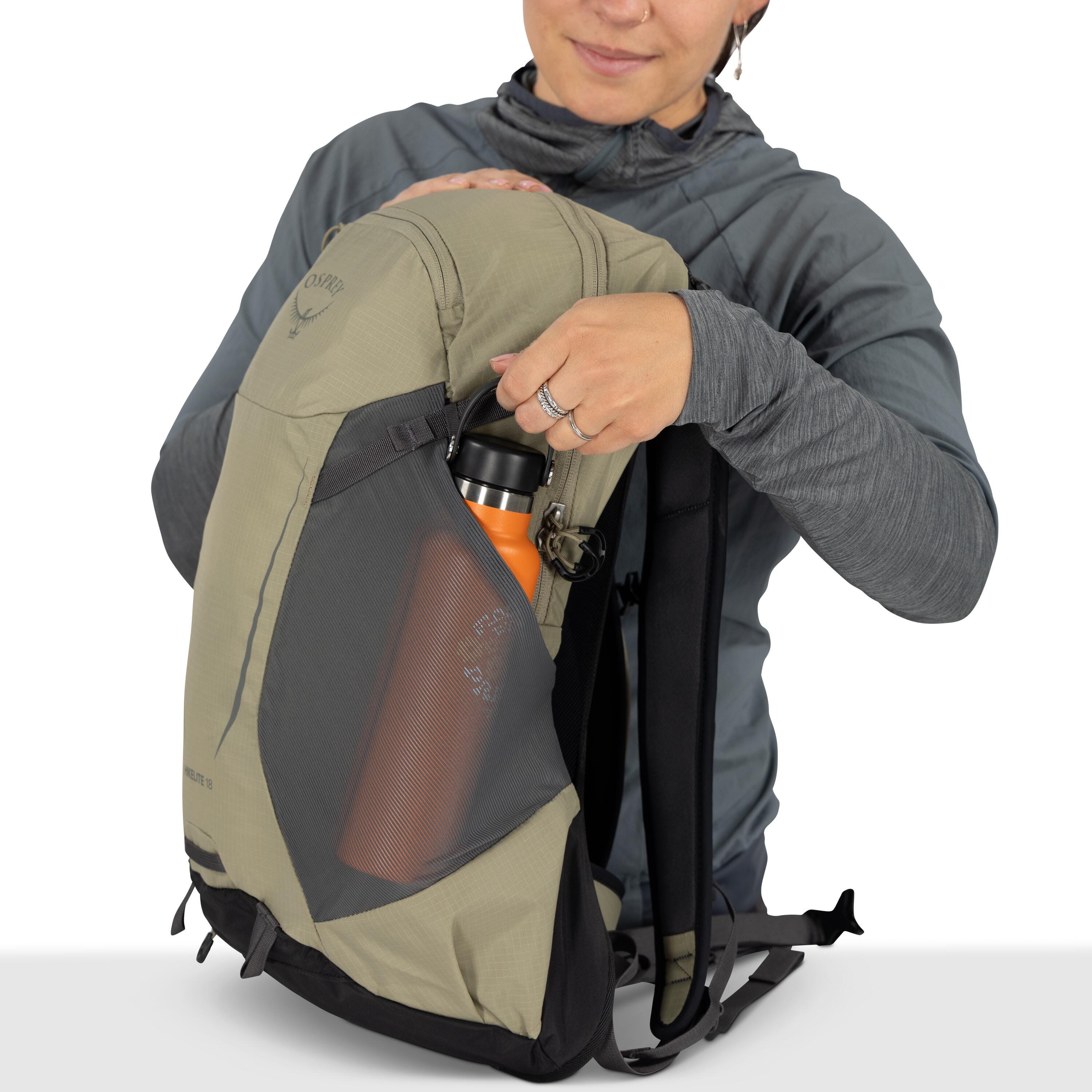 Osprey Hikelite 18 Hiking Backpack 18L in Olive Tan — detail view 2