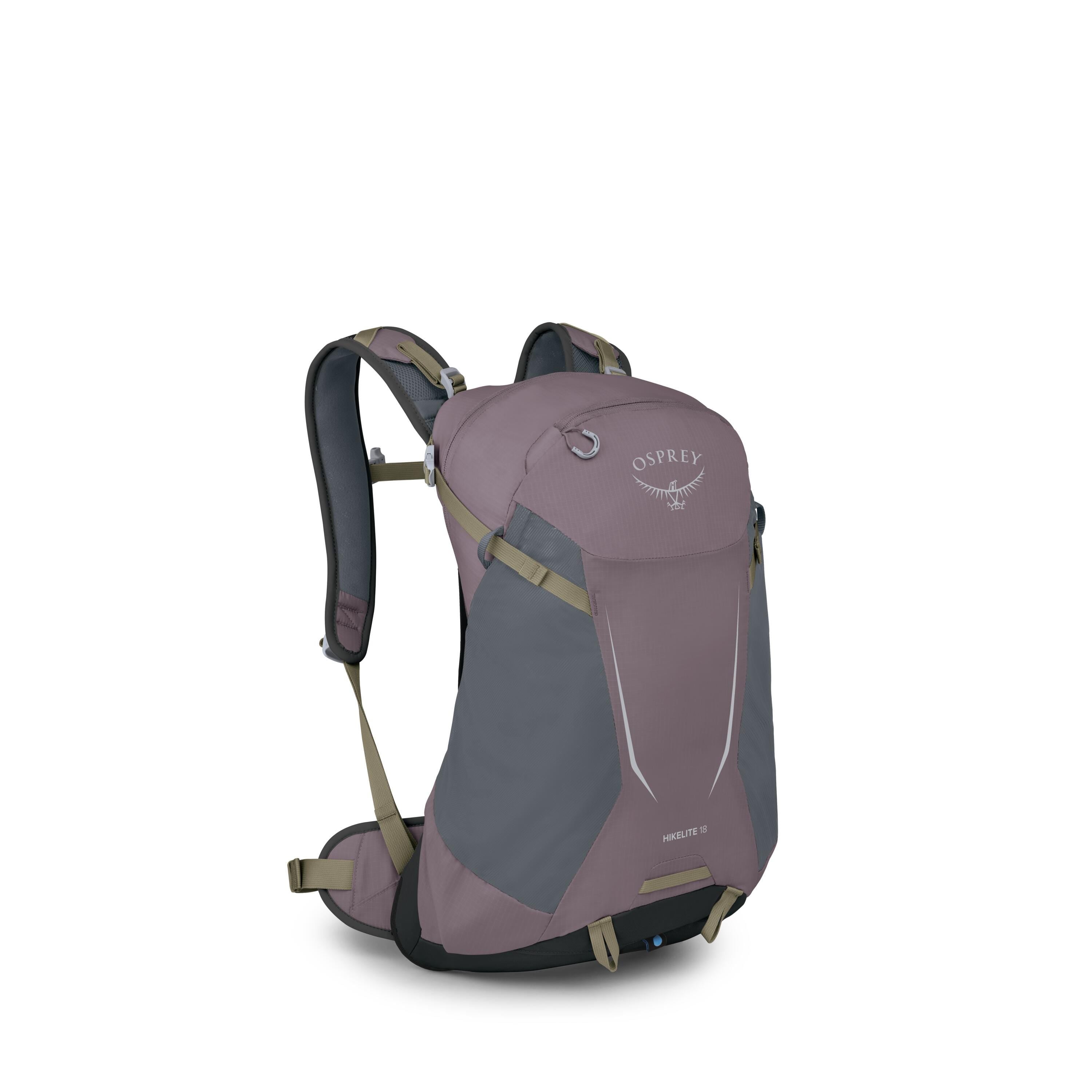 Osprey Hikelite 18 Hiking Backpack 18L in Graphite Purple — angle view 2