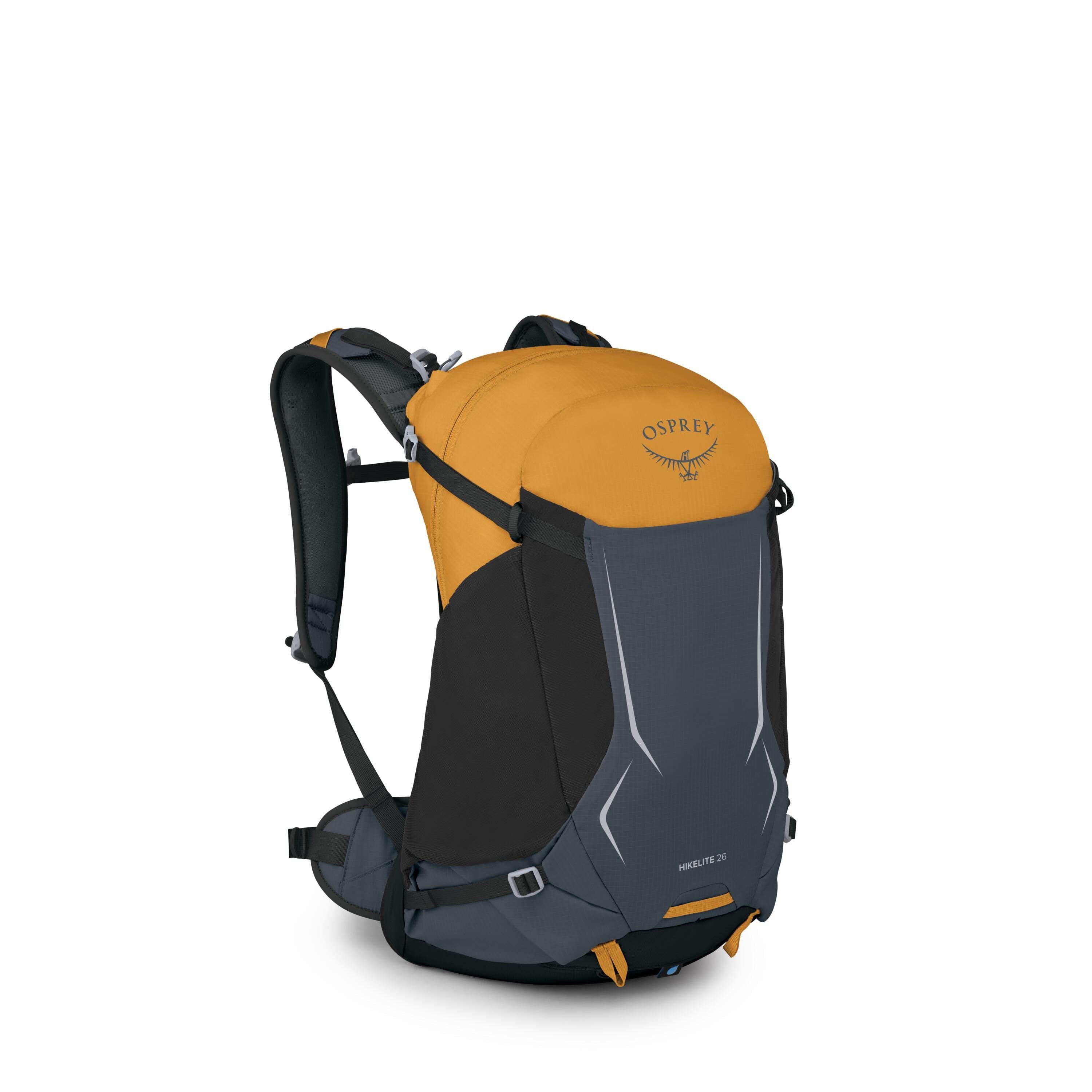 Osprey Hikelite 26 Hiking Backpack 26L in Tungsten-Yellow — angle view 2
