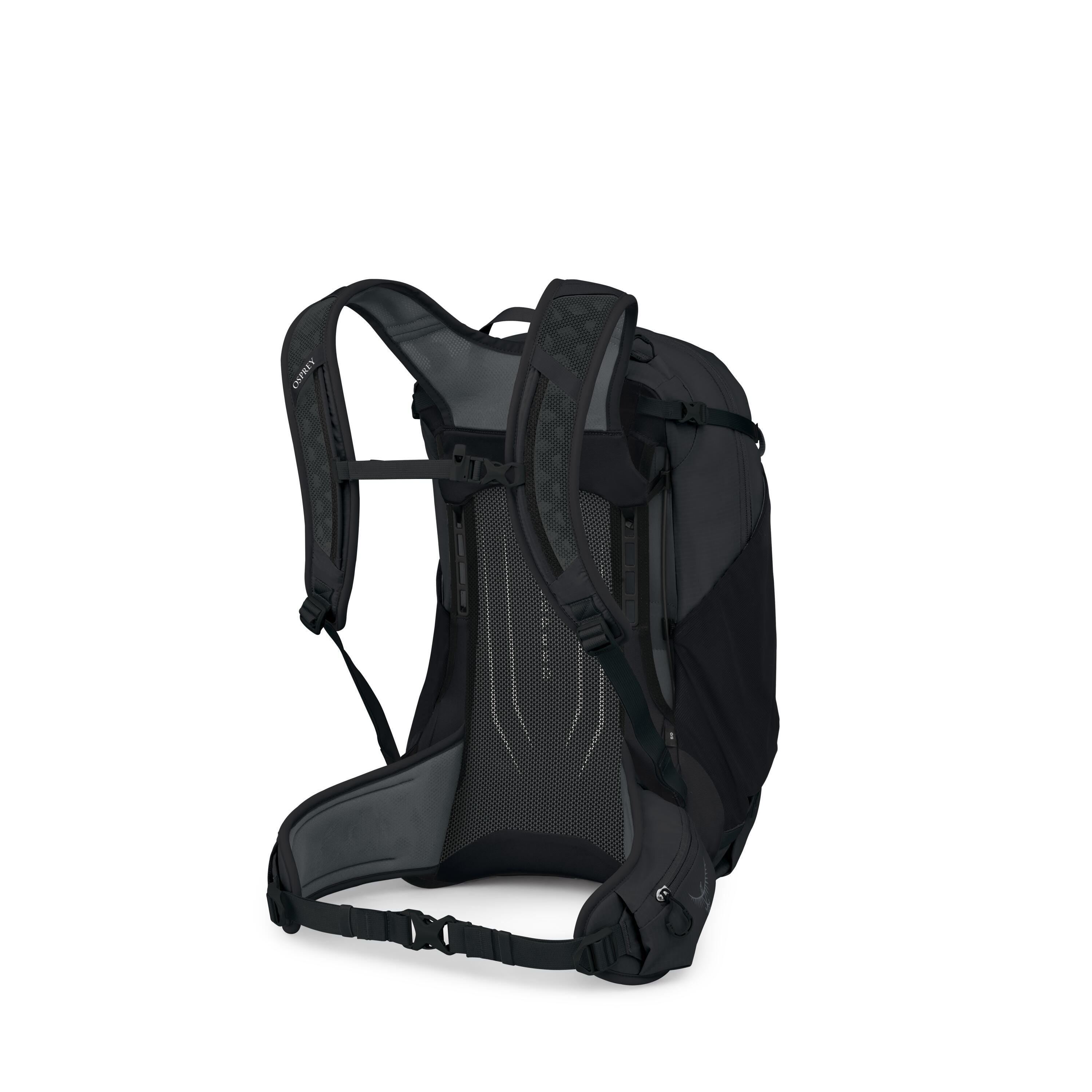 Osprey Hikelite 28 Hiking Backpack 28L in Raven Black — angle view 3