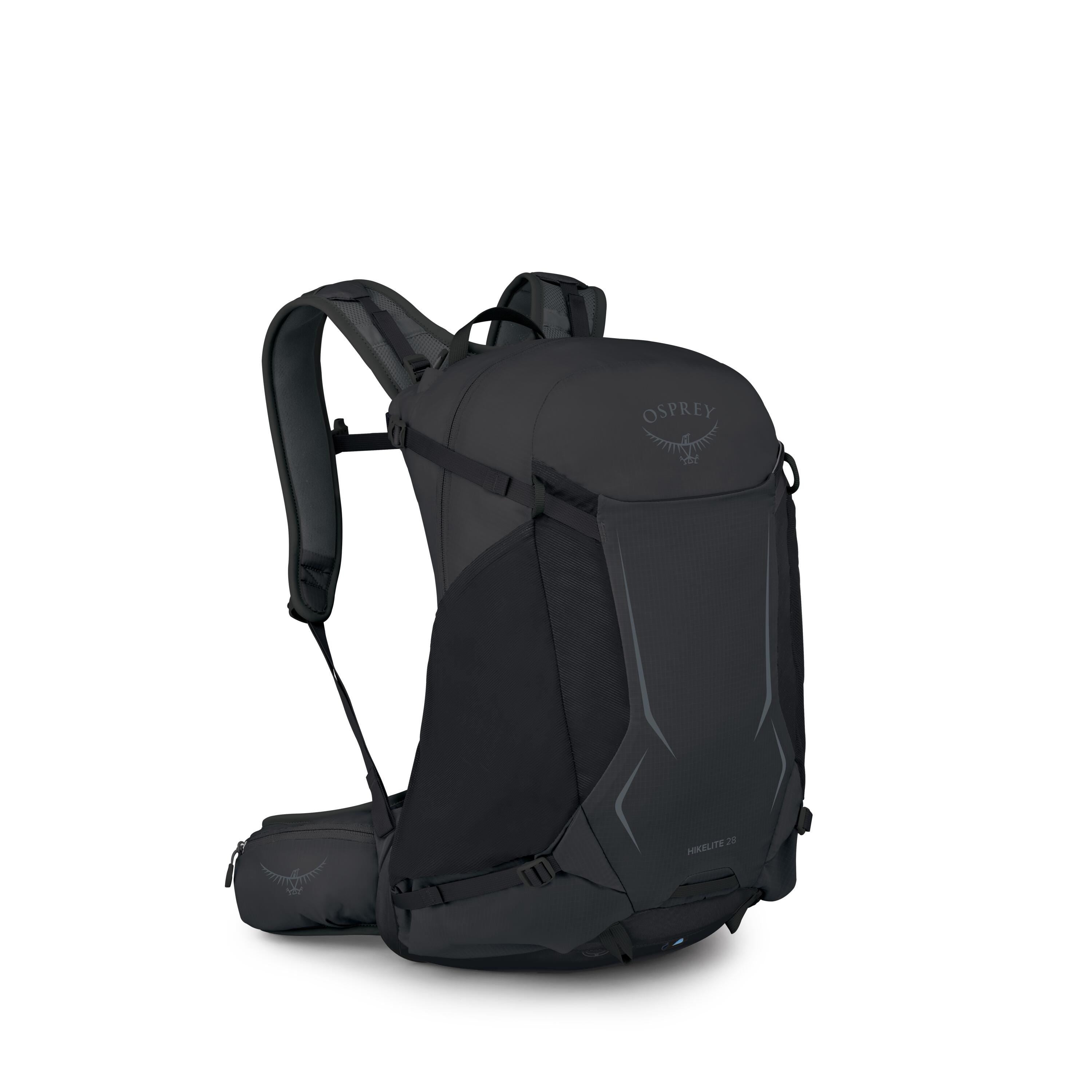 Osprey Hikelite 28 Hiking Backpack 28L in Raven Black — angle view 2