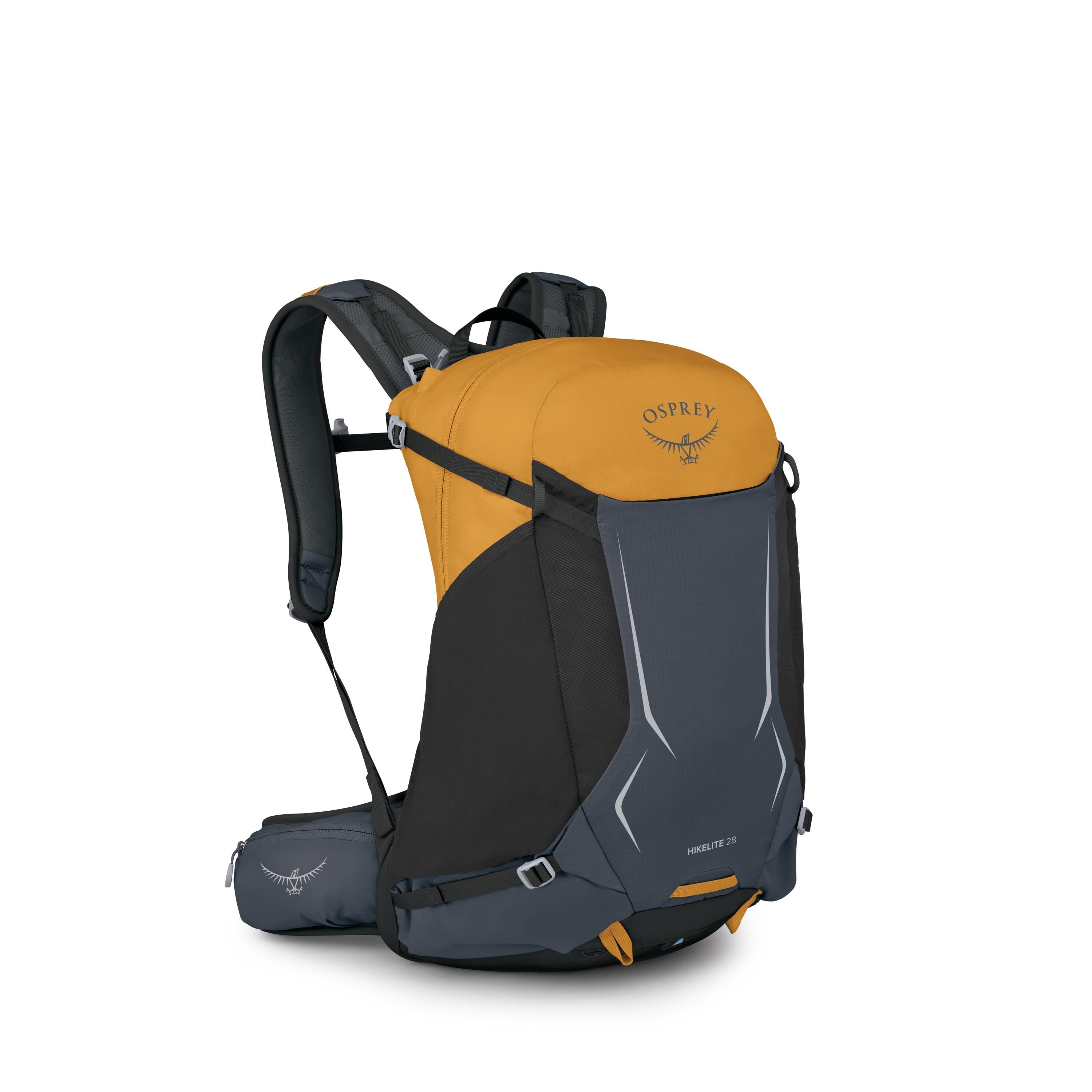 Osprey Hikelite 28 Hiking Backpack 28L in Tungsten-Yellow — angle view 2