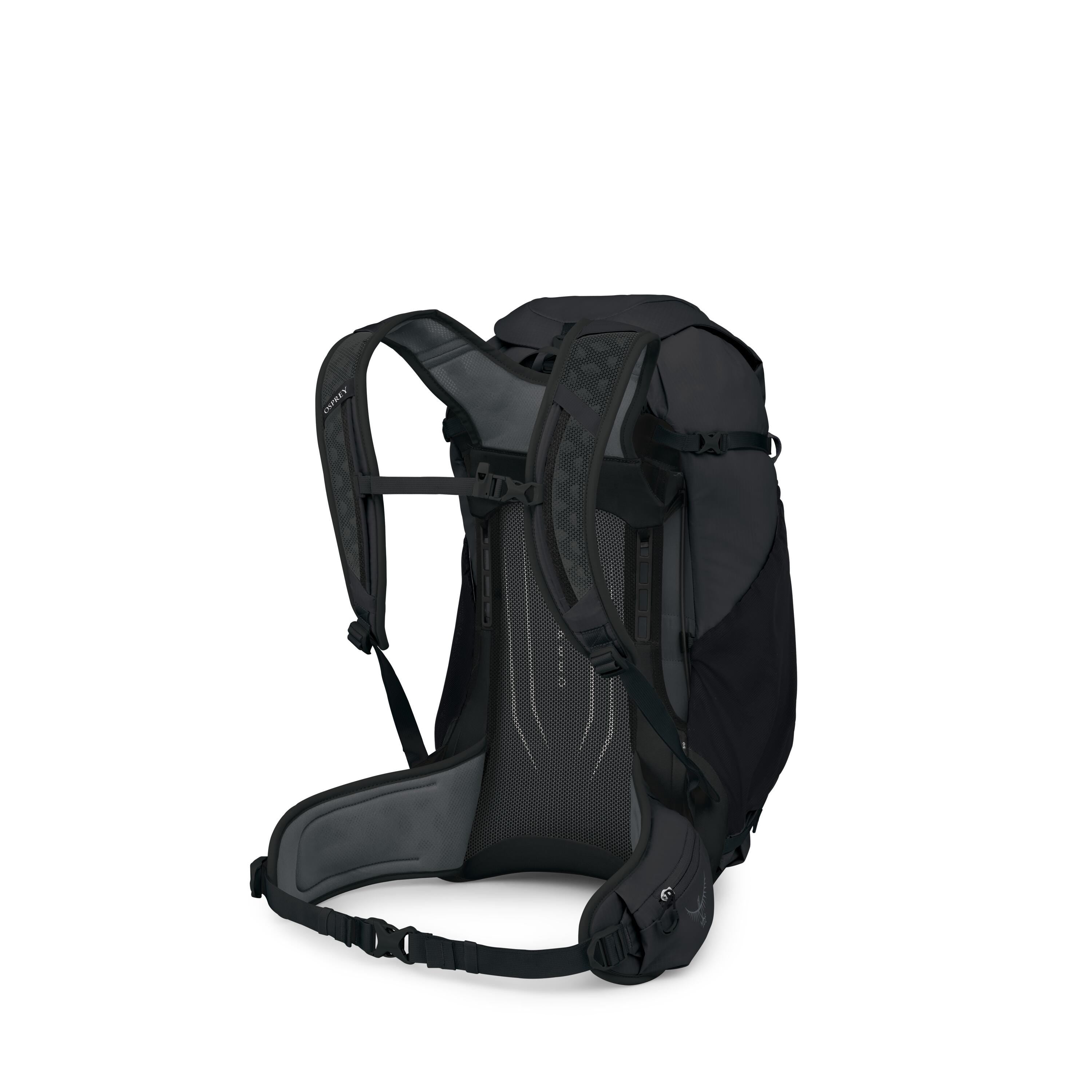 Osprey Hikelite 32 Hiking Backpack 32L in Raven Black — angle view 3