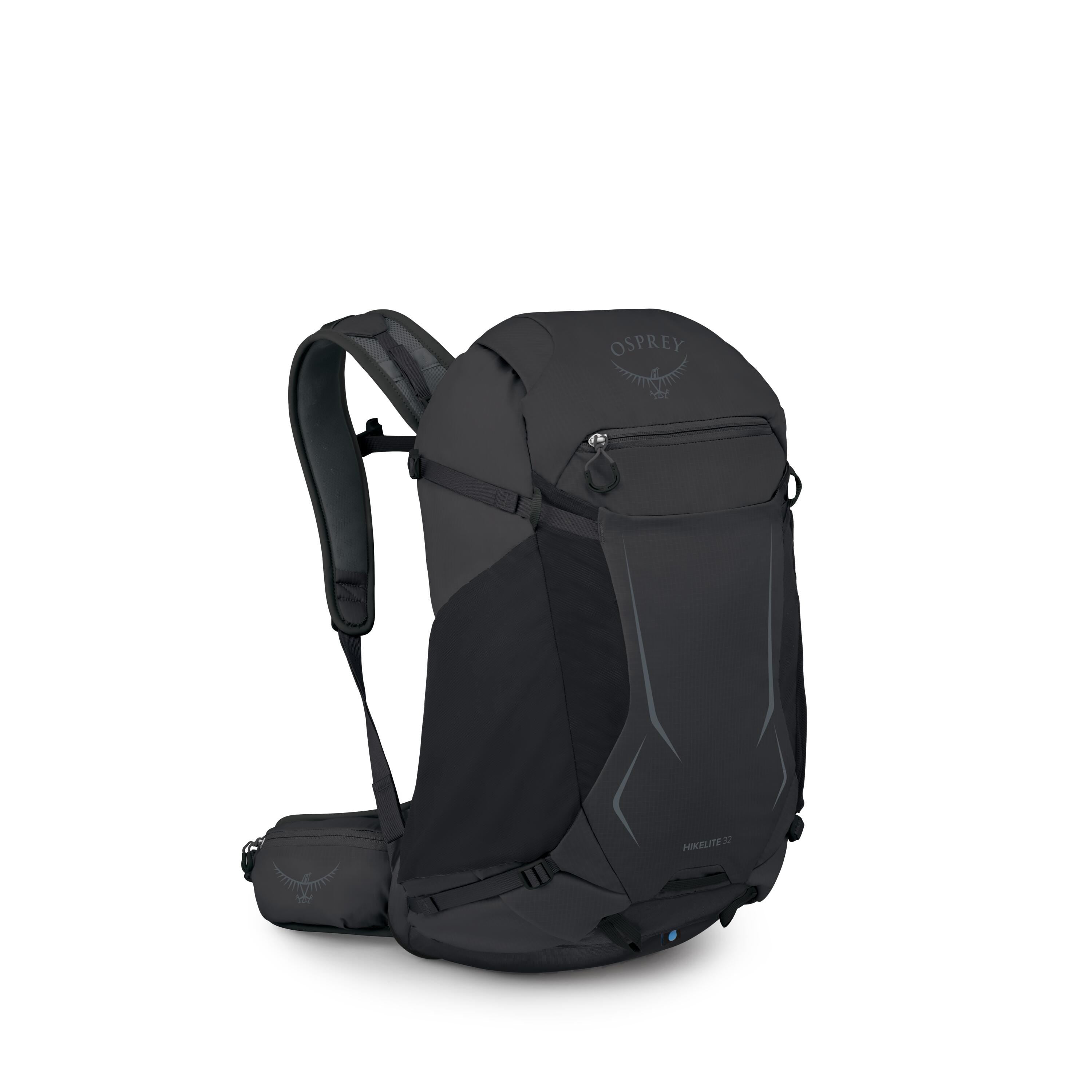 Osprey Hikelite 32 Hiking Backpack 32L in Raven Black — angle view 2
