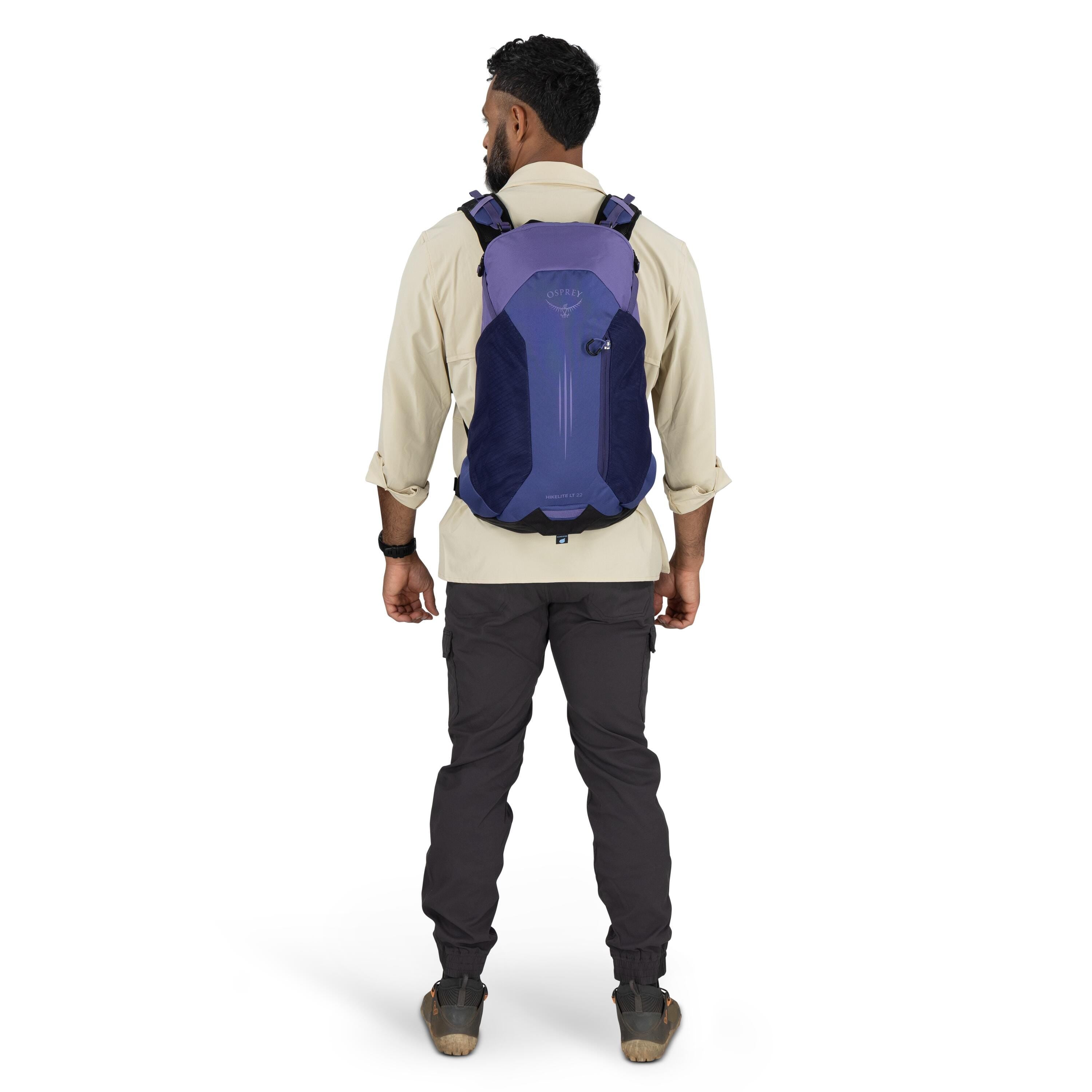 Osprey Hikelite LT 22 Hiking Backpack 22L in Botswana Purple — lifestyle 2