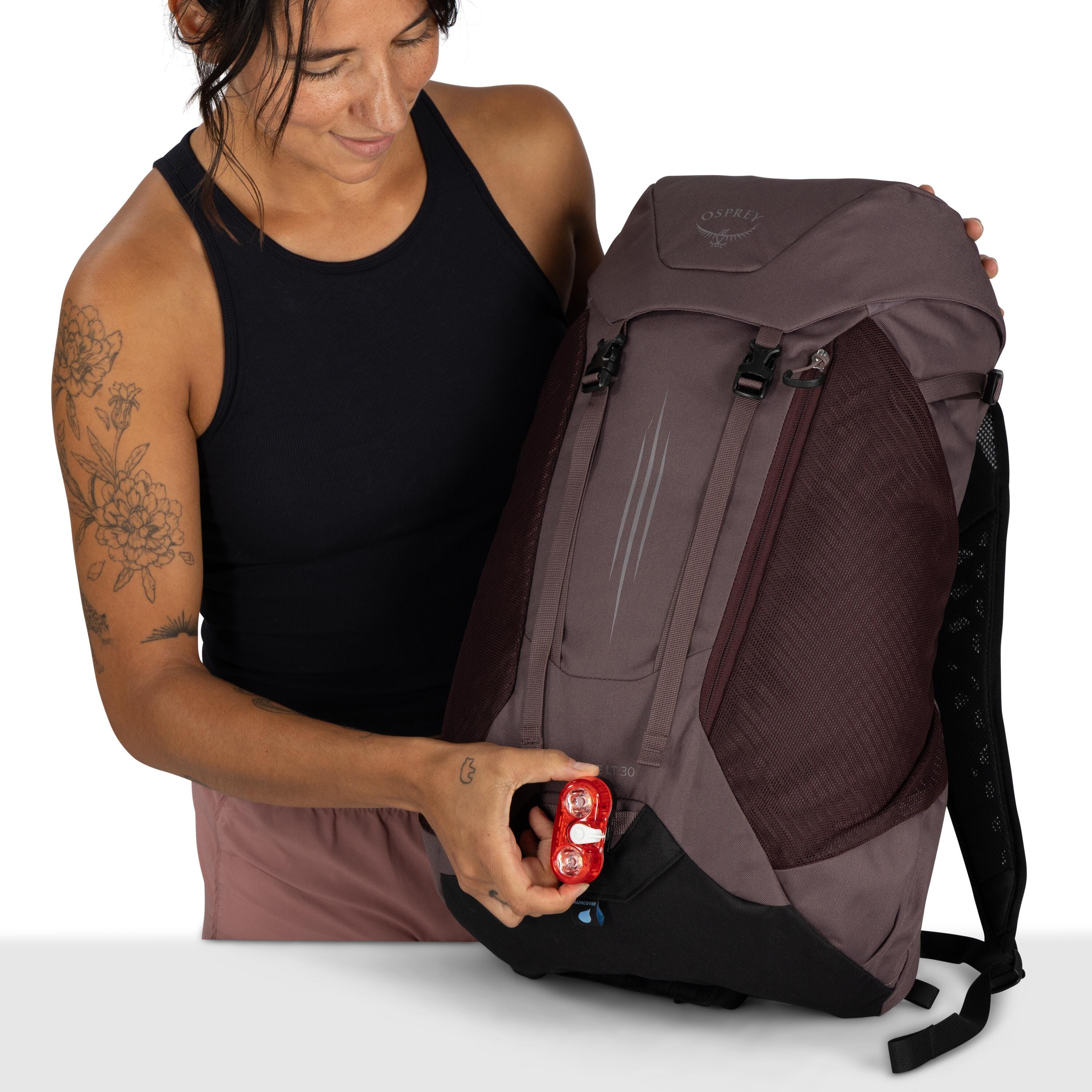 Osprey Hikelite LT 30 Hiking Backpack 30L in Graphite Purple — detail view 2
