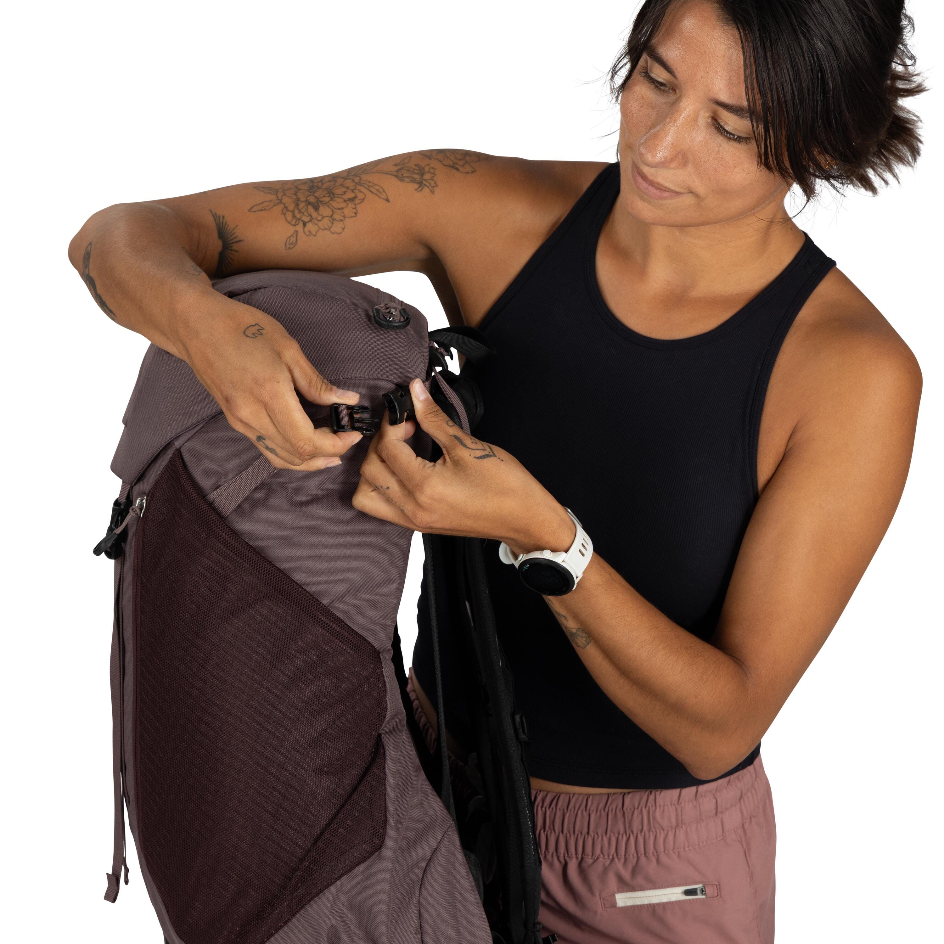Osprey Hikelite LT 30 Hiking Backpack 30L in Graphite Purple — detail view 4