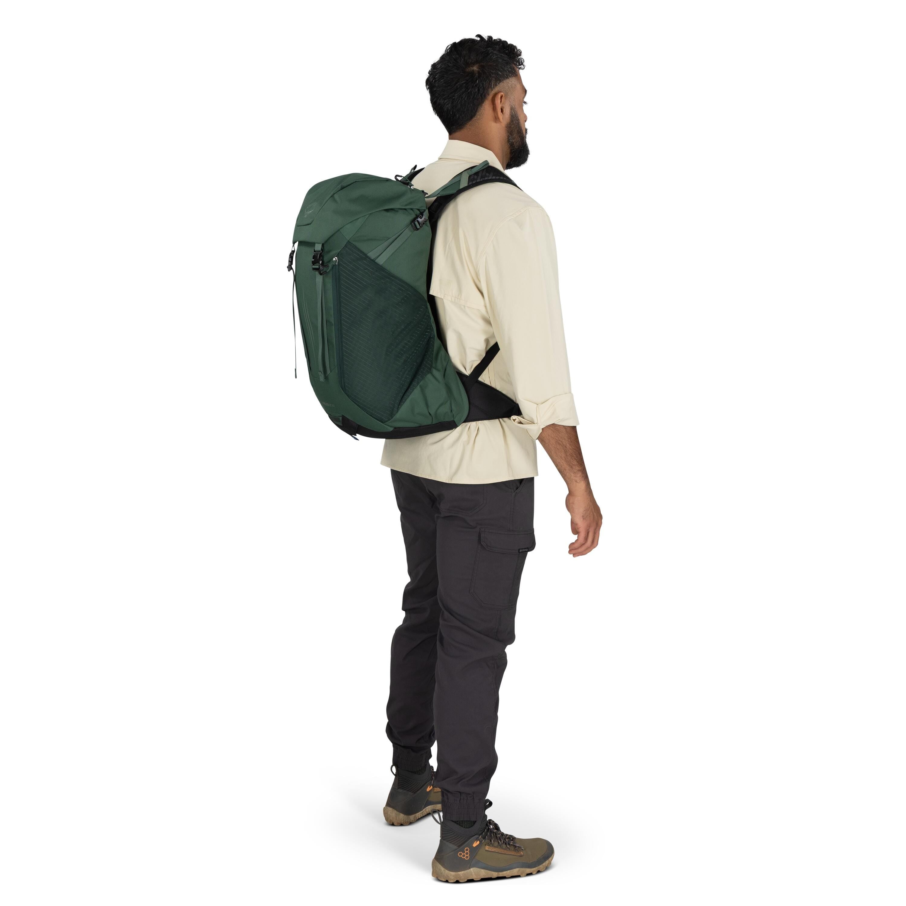 Osprey Hikelite LT 30 Hiking Backpack 30L in Tundra Green — lifestyle 2