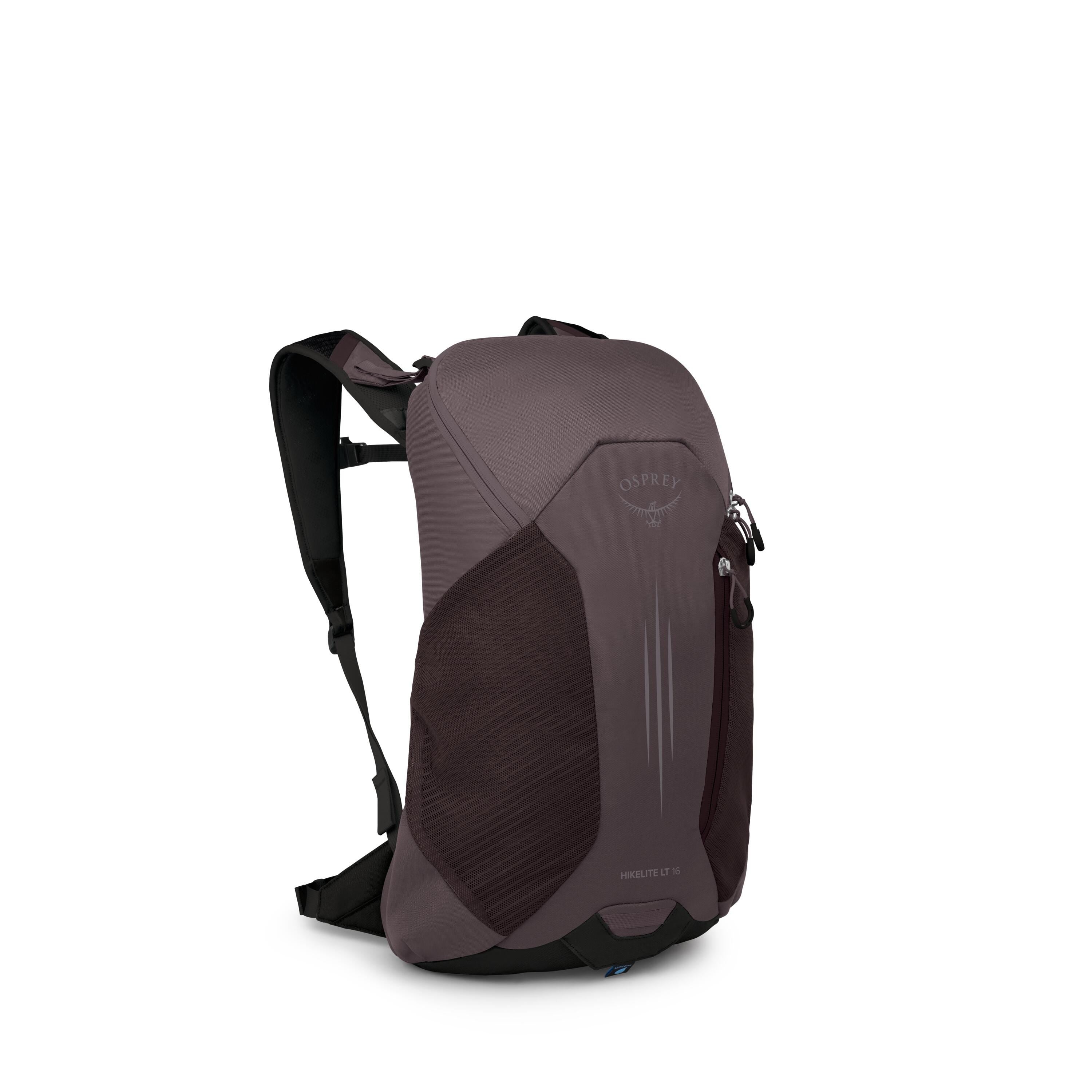 Osprey Hikelite LT 16 Hiking Backpack 16L in Graphite Purple — angle view 2
