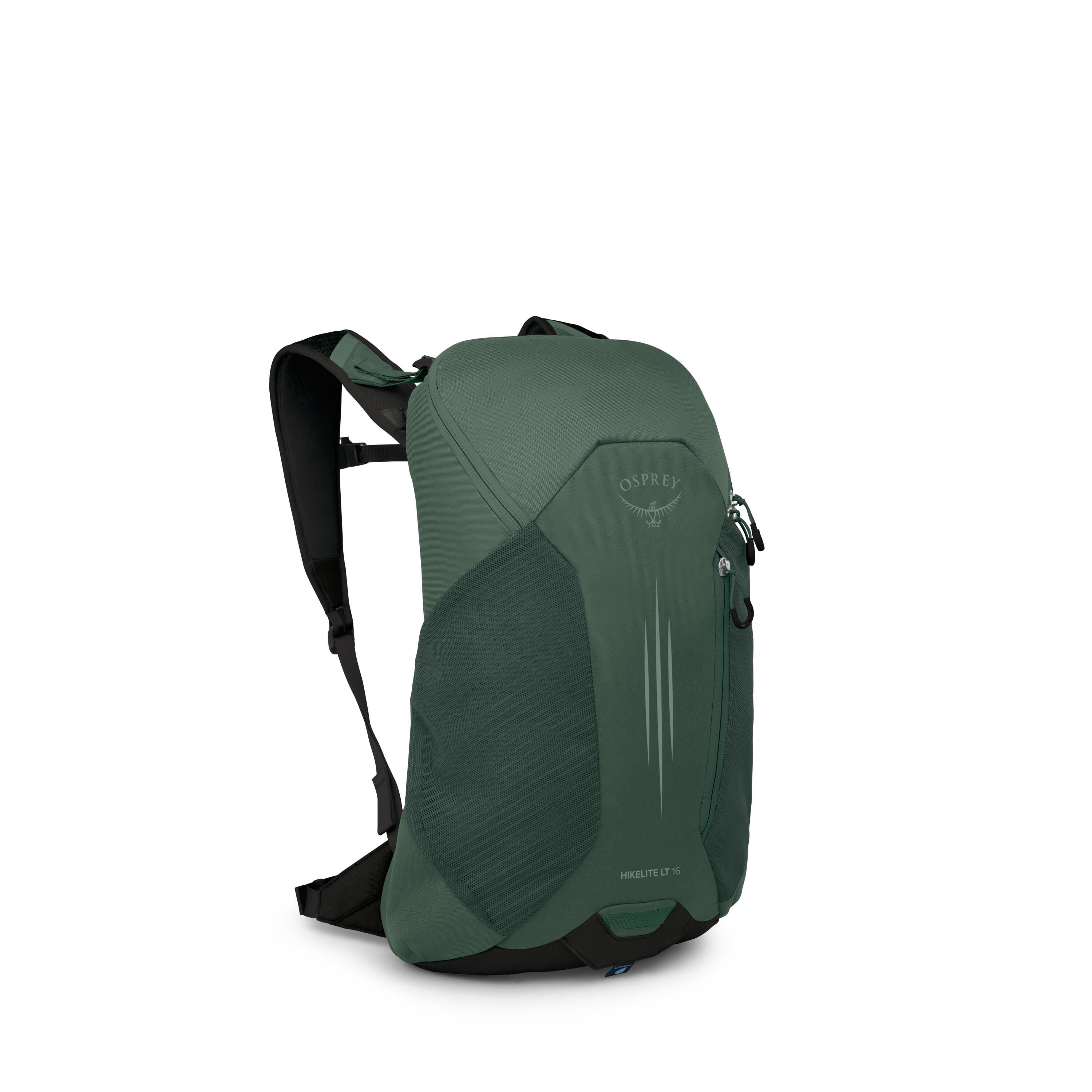 Osprey Hikelite LT 16 Hiking Backpack 16L in Tundra Green — angle view 2