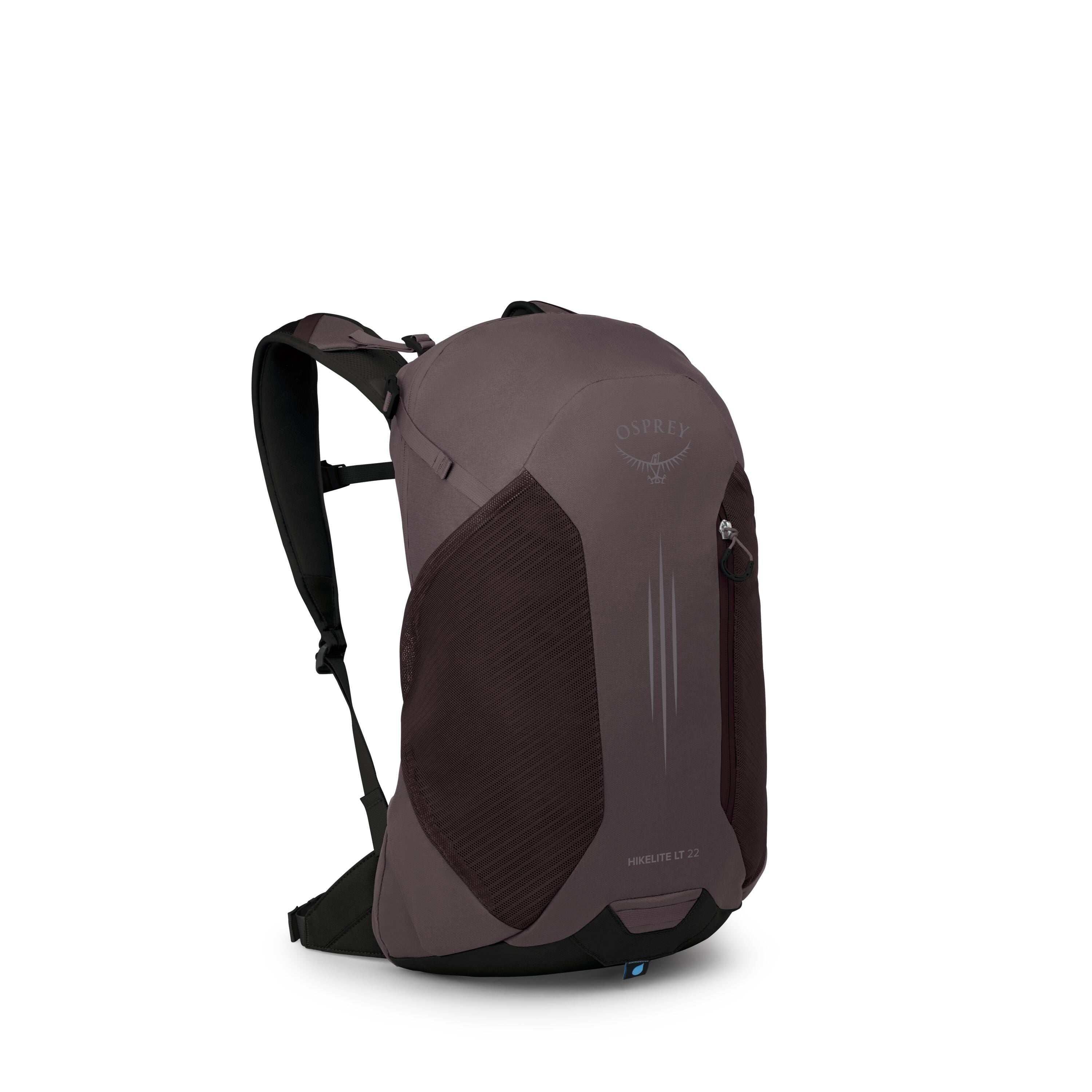Osprey Hikelite LT 22 Hiking Backpack 22L in Graphite Purple — angle view 2