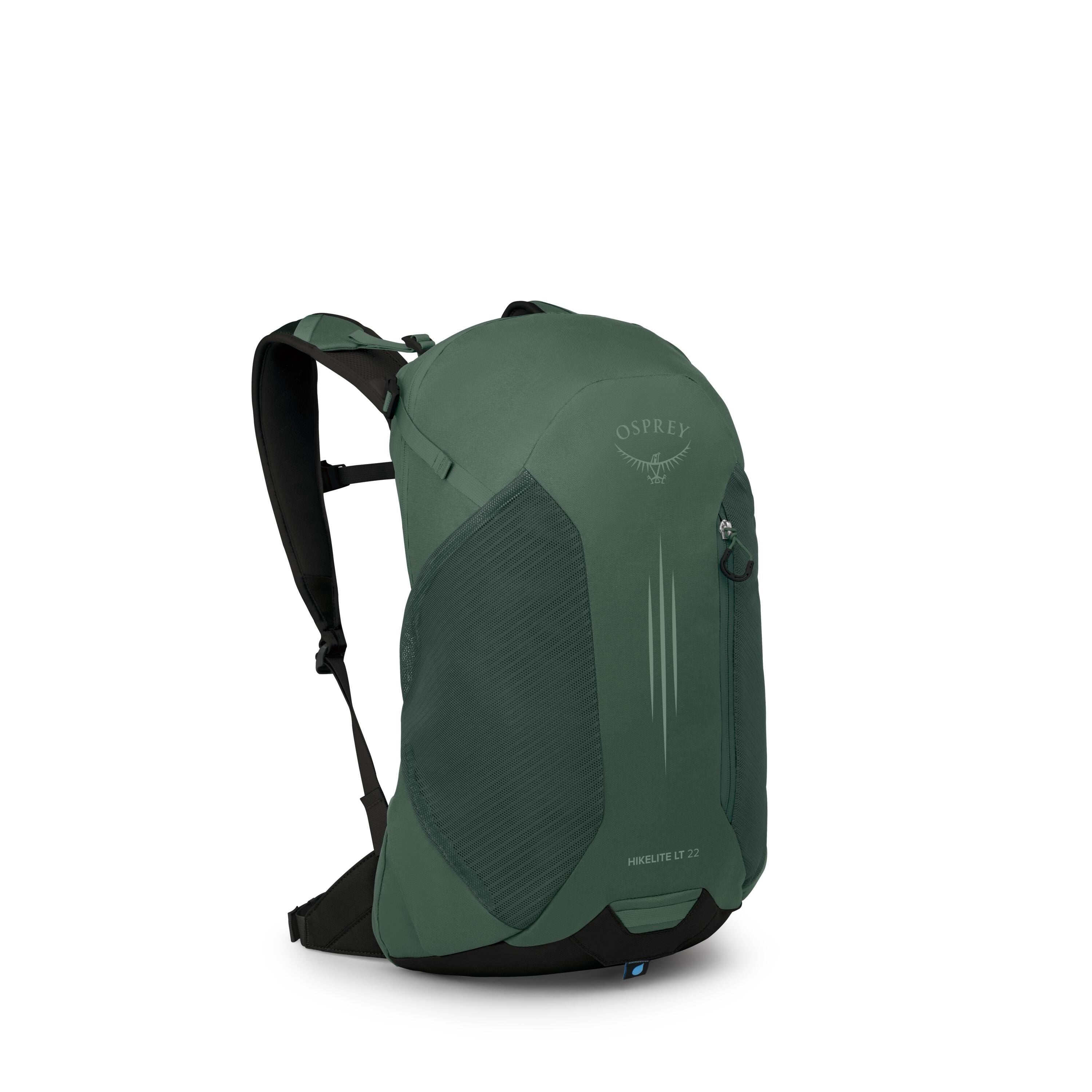 Osprey Hikelite LT 22 Hiking Backpack 22L in Tundra Green — angle view 2