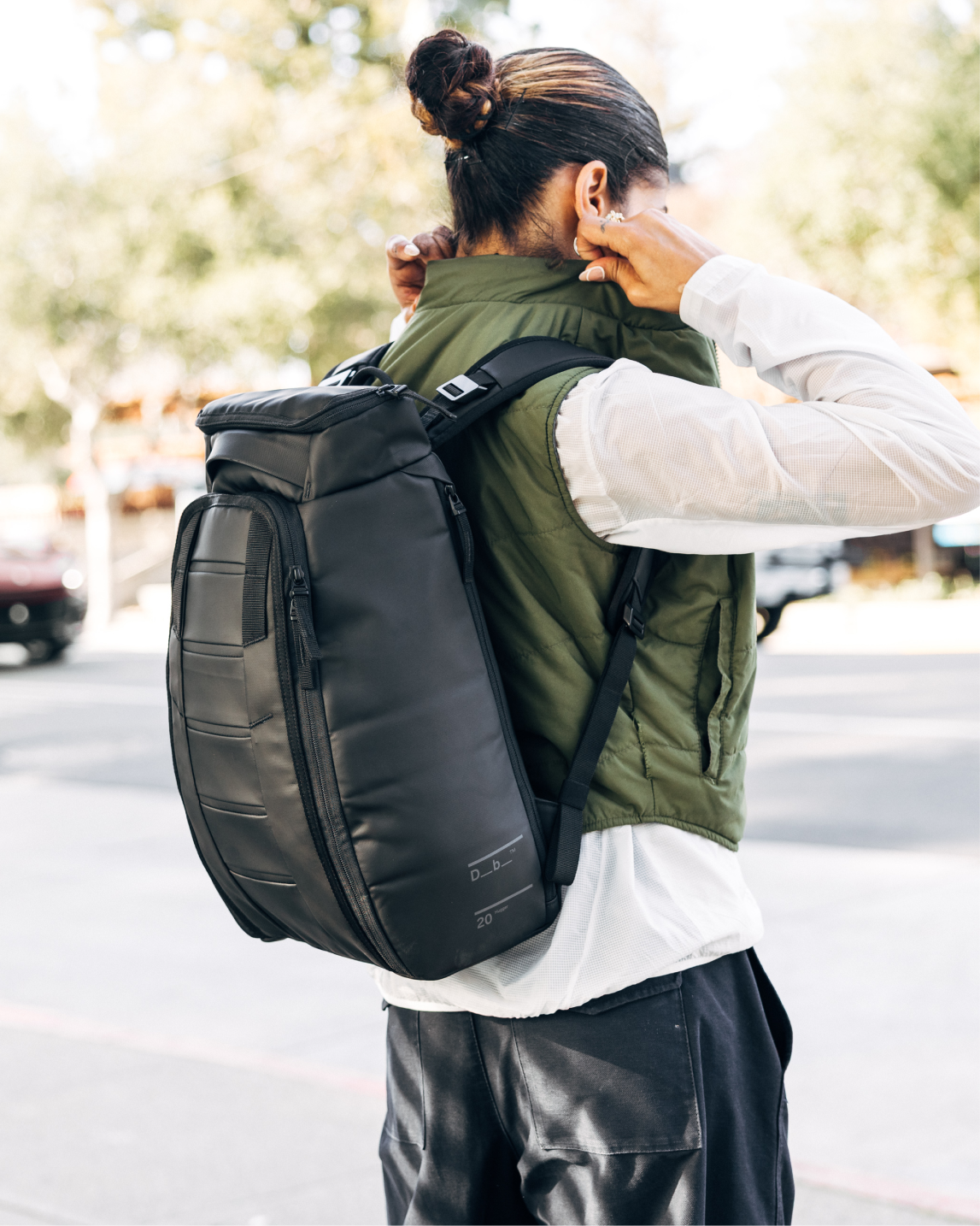 Db Journey Hugger Backpack 20L in Black Out — lifestyle # color_Black Out