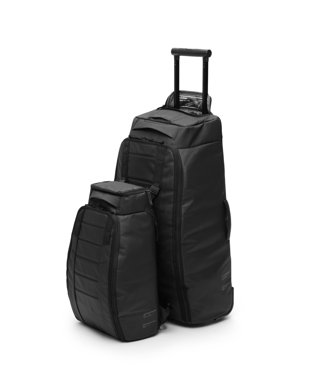 Db Journey Hugger Backpack 30L in Black Out — angle view 4 # color_Black Out