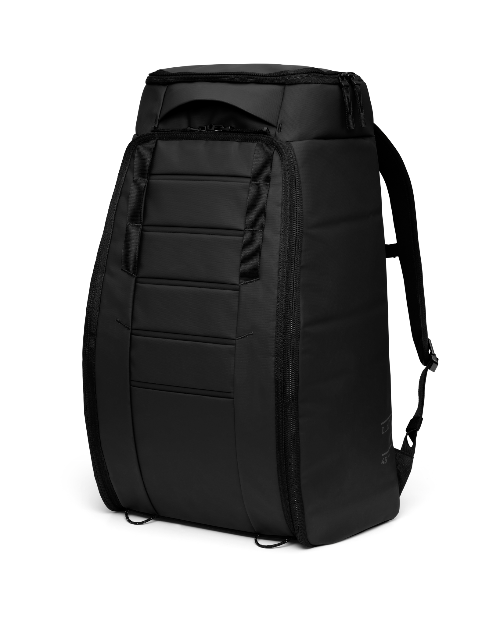 Db Journey Hugger Bootpack 45L in Black Out — front view