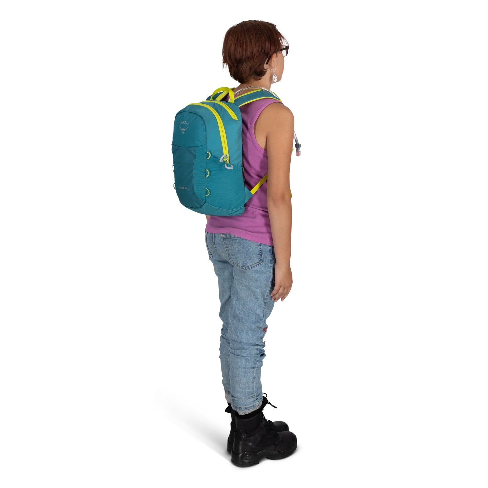 Osprey Hydrajet 12 Kids Hydration Pack 12L in Blue Spikemoss — lifestyle 2