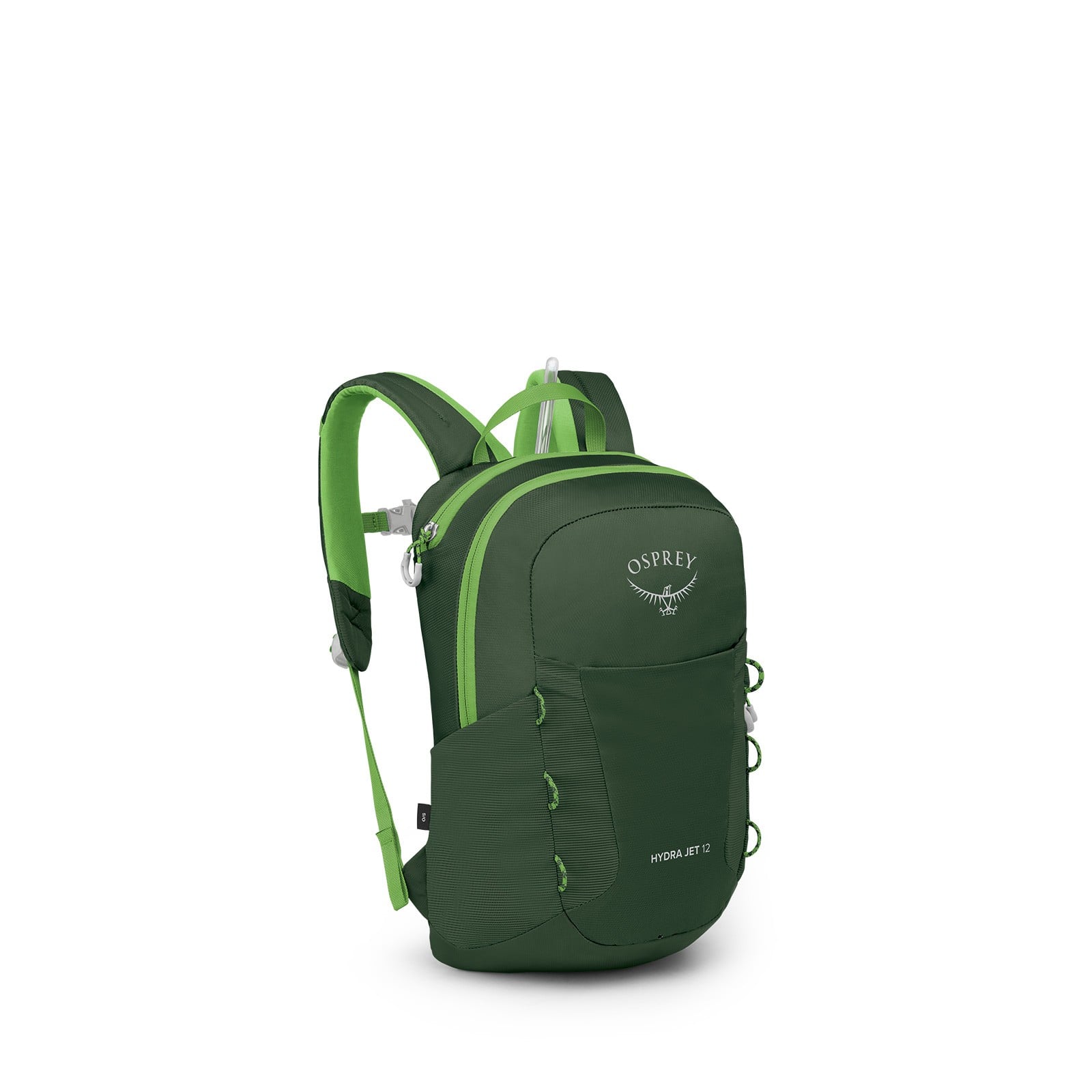 Osprey Hydrajet 12 Kids Hydration Pack 12L in Green Canopy — angle view 2