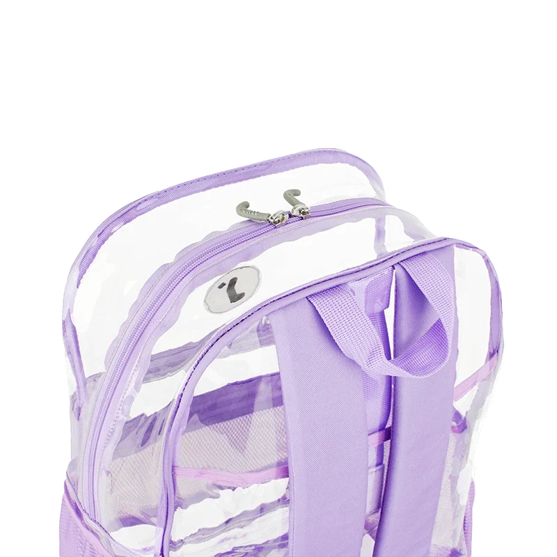 J World Clear Laptop Backpack in Digital Lavender — angle view 4 # color_Digital Lavender