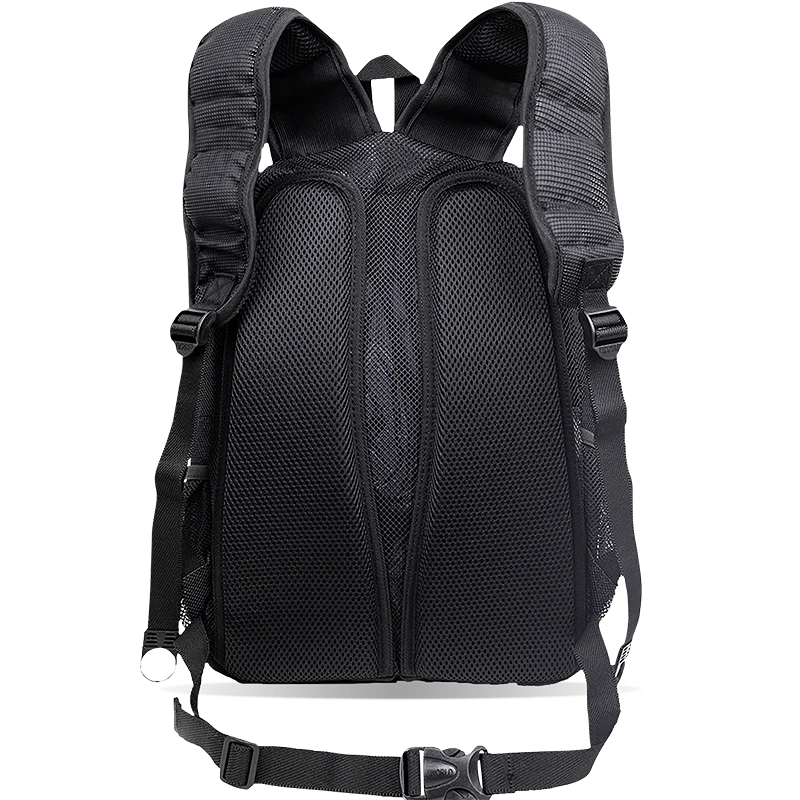 J World Mesh Backpack in Black — back view # color_Black