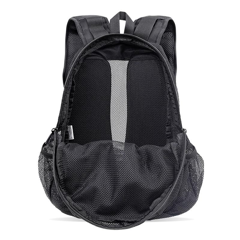 J World Mesh Backpack in Black — interior view # color_Black