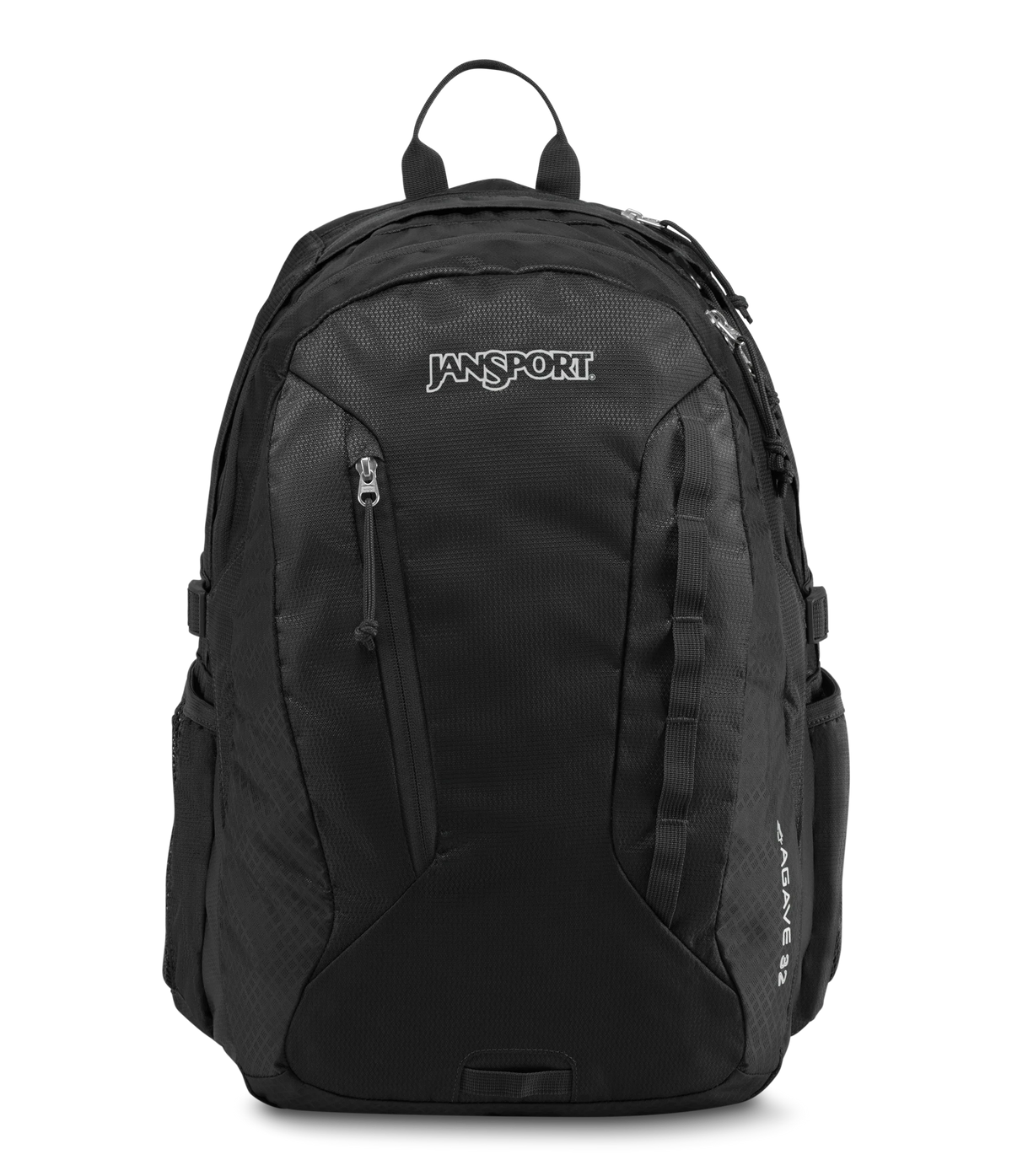 JanSport Agave Backpack in Black — front view # color_Black