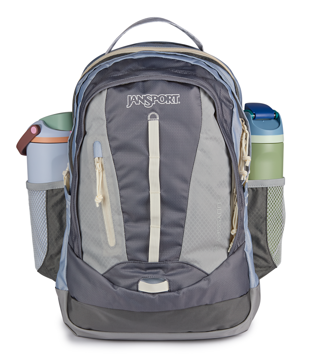 JanSport Odyssey Backpack in Grounded Grey — detail view