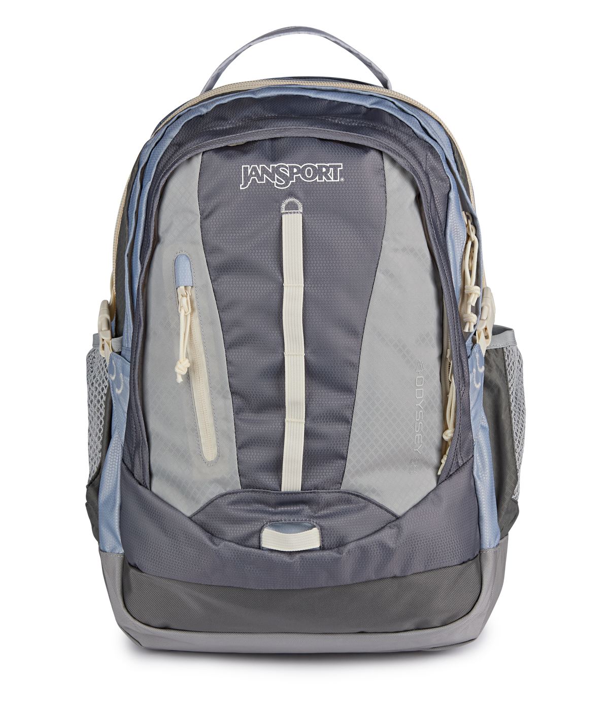 JanSport Odyssey Backpack in Grounded Grey — front view