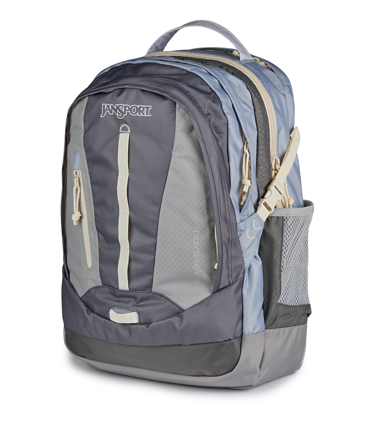 JanSport Odyssey Backpack in Grounded Grey — side view