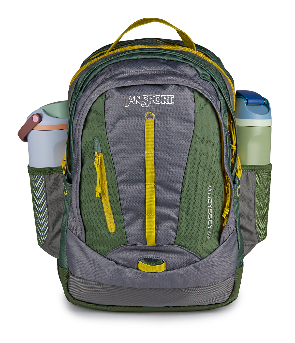 JanSport Odyssey Backpack in Cargo Green — detail view