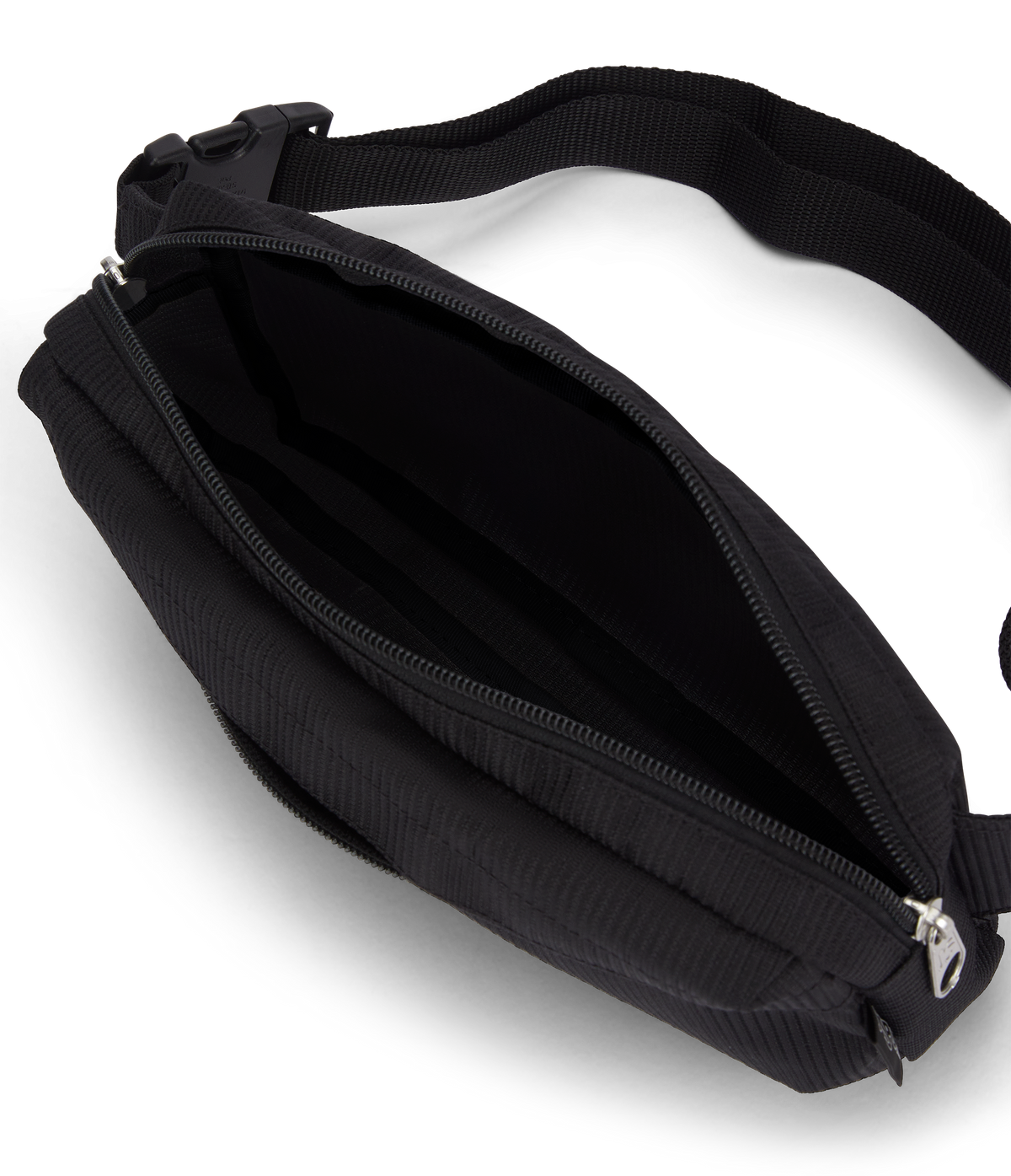 JanSport Waisted Fanny Pack in Cord Weave Black — interior view