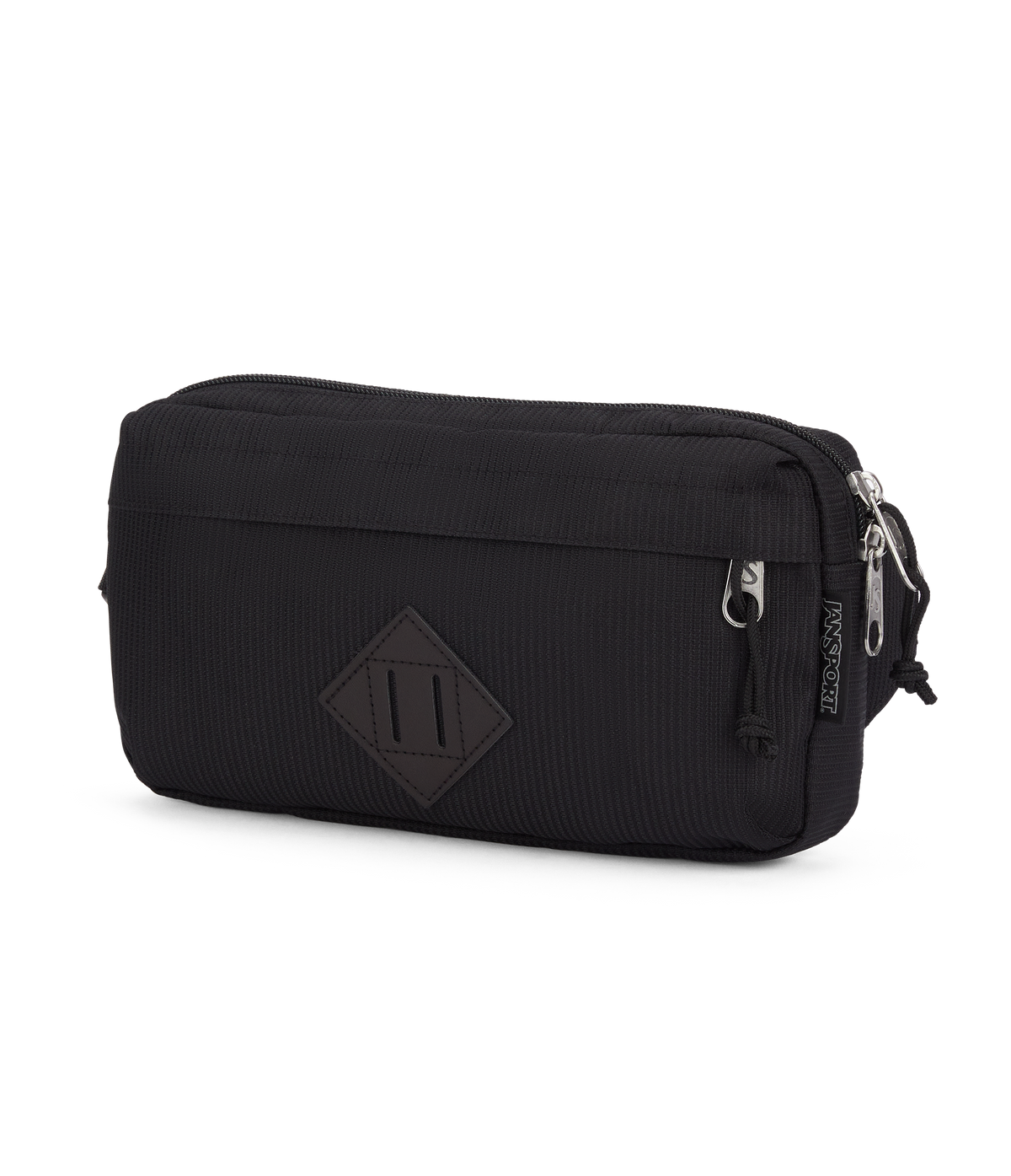 JanSport Waisted Fanny Pack in Cord Weave Black — angle view